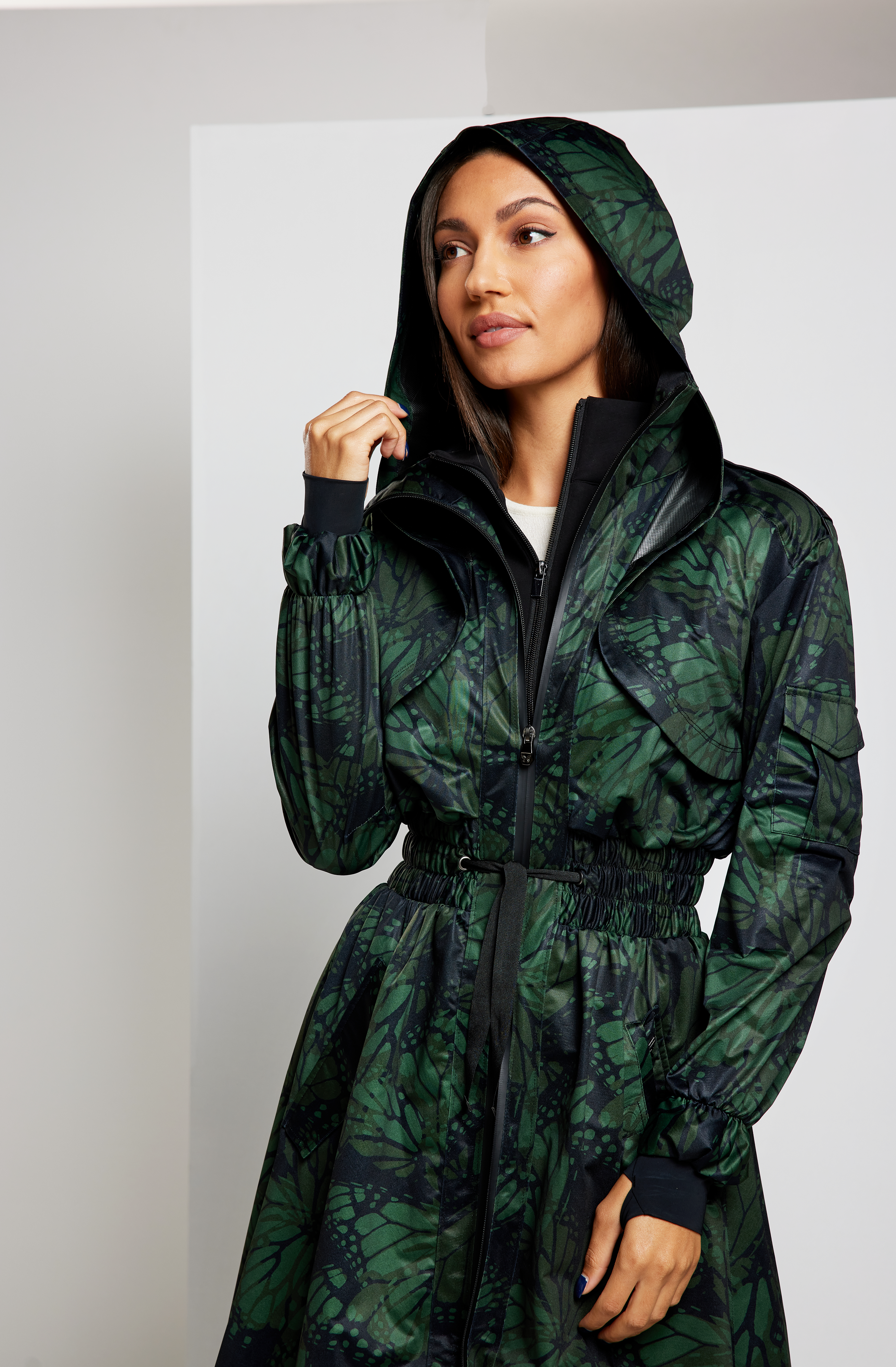 Camo Monarch Rain Jacket – Luly Yang Couture
