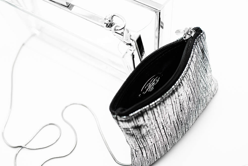 Acrylic Box Clutch with Leather Zippered Pouch – Luly Yang