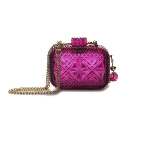 Fuchsia Hand Carved Resin Clutch