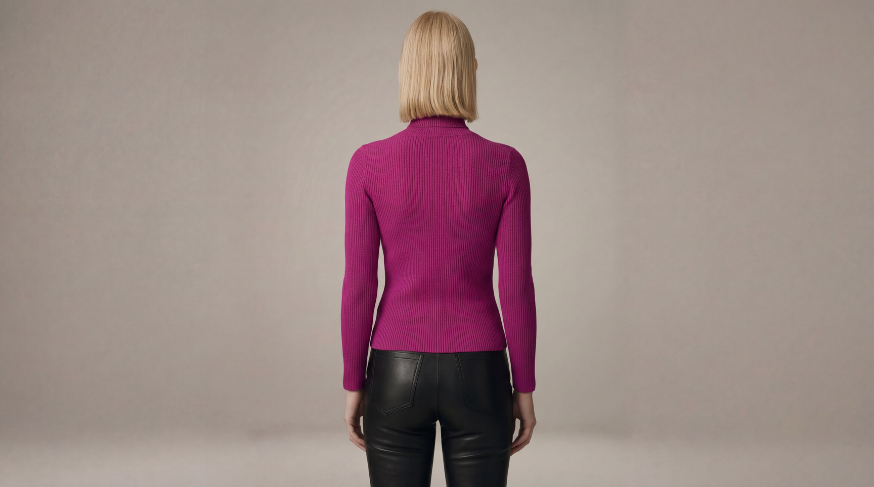 Cashmere Turtle Neck Sweater - Fuchsia