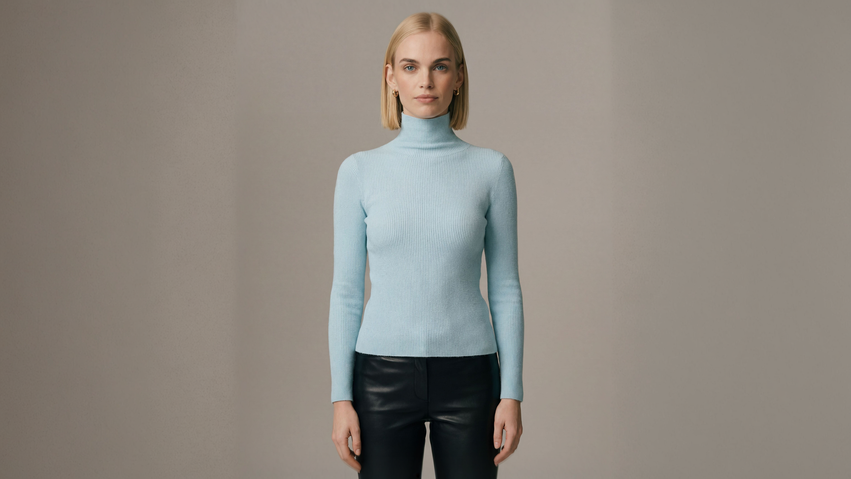 Cashmere Turtle Neck Sweater - Sky Blue