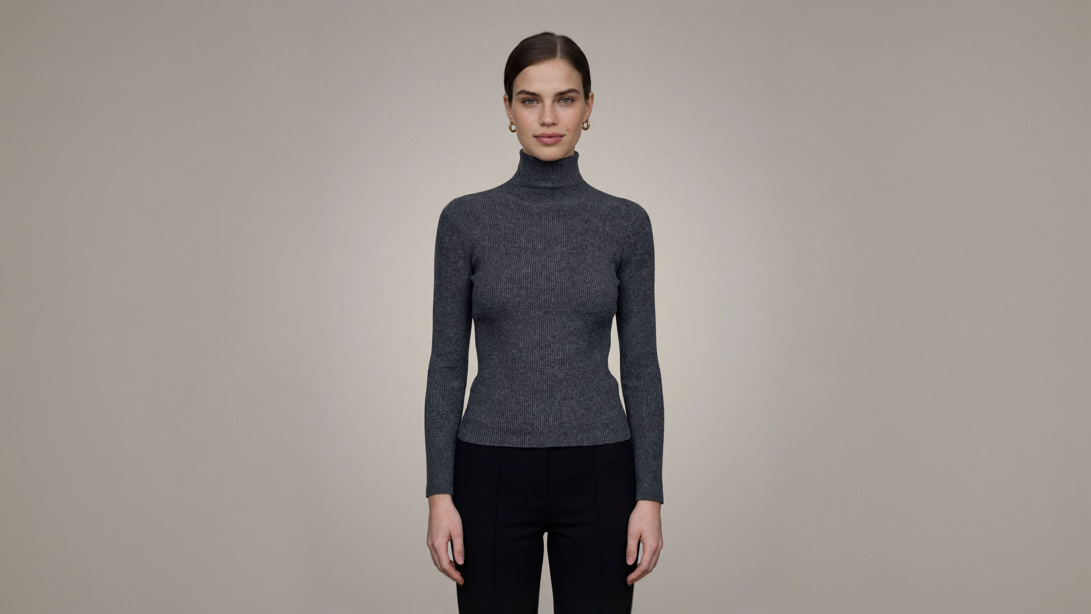 Cashmere Turtle Neck Sweater - Slate