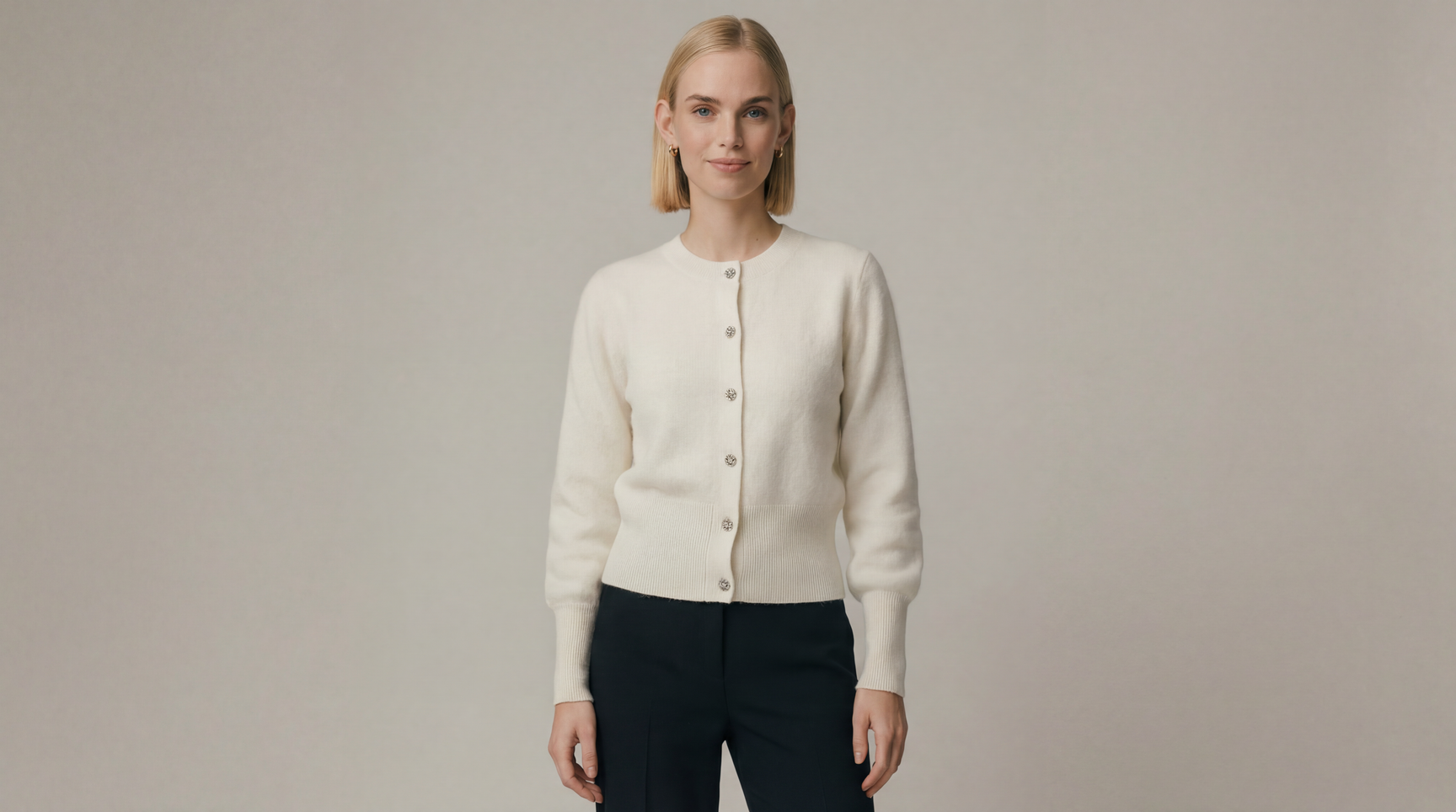 Cashmere & Fox Cardigan - White