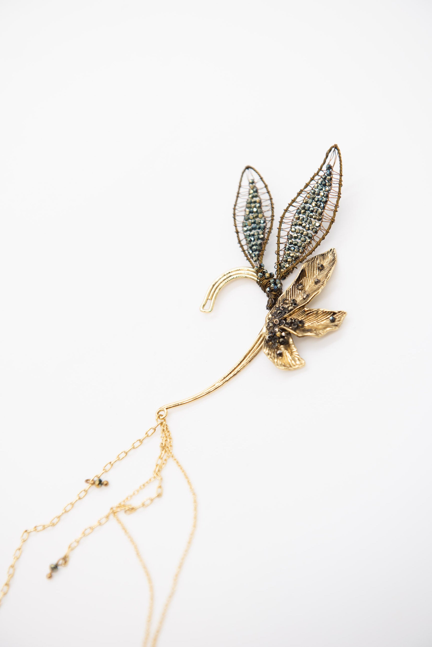 Golden Leaf Earcuff with Tassel- SOLD OUT