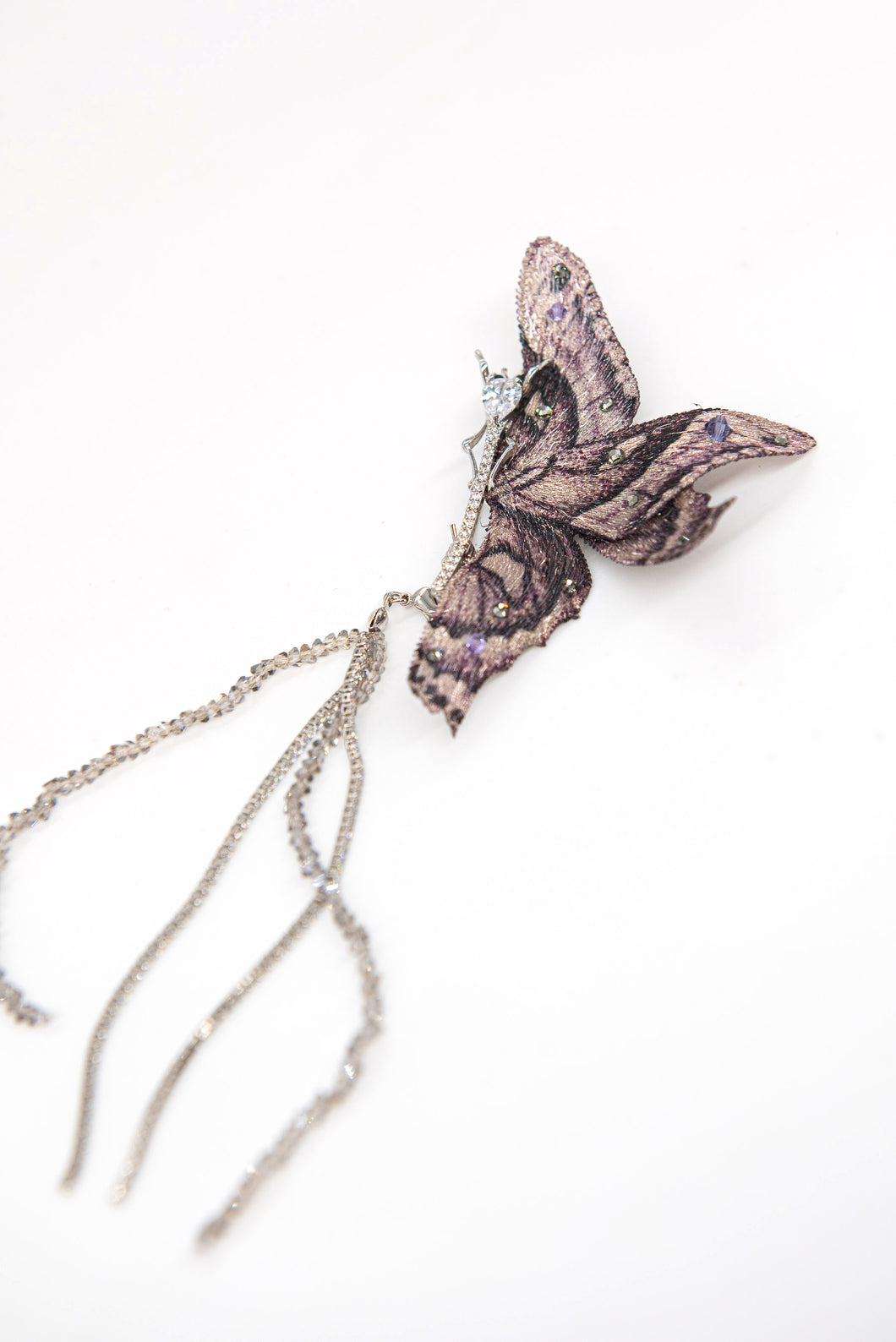 Purple Butterfly Brooch with Tassel