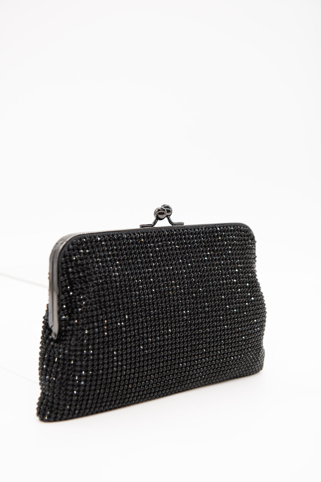 Crystal Mesh Clutch - Black