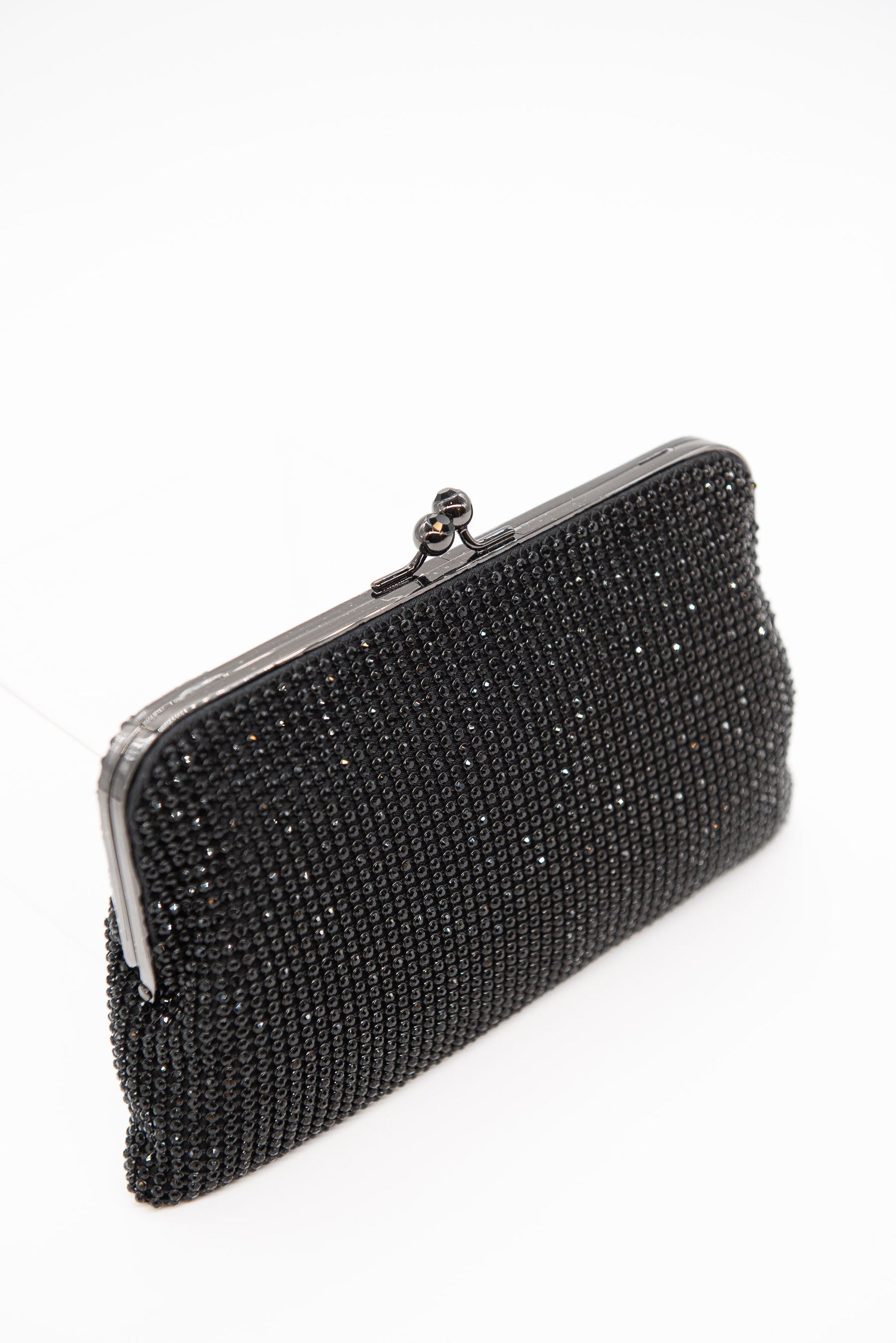 Crystal Mesh Clutch - Black