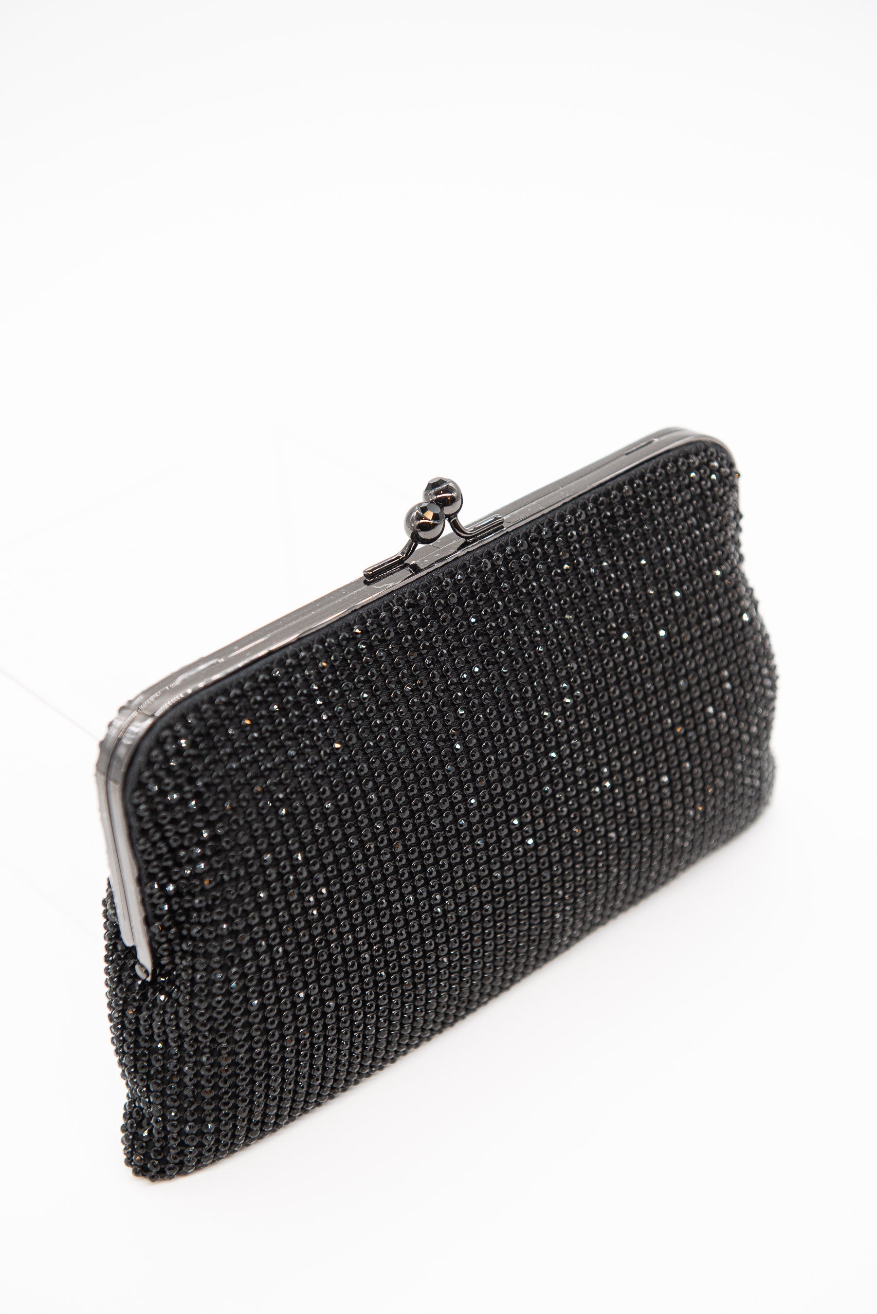 Crystal Mesh Clutch - Black