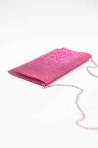 Crystal Envelope Clutch - Ultra Pink