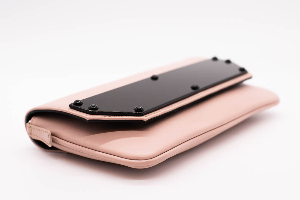 Pink and Black Colorblock Clutch