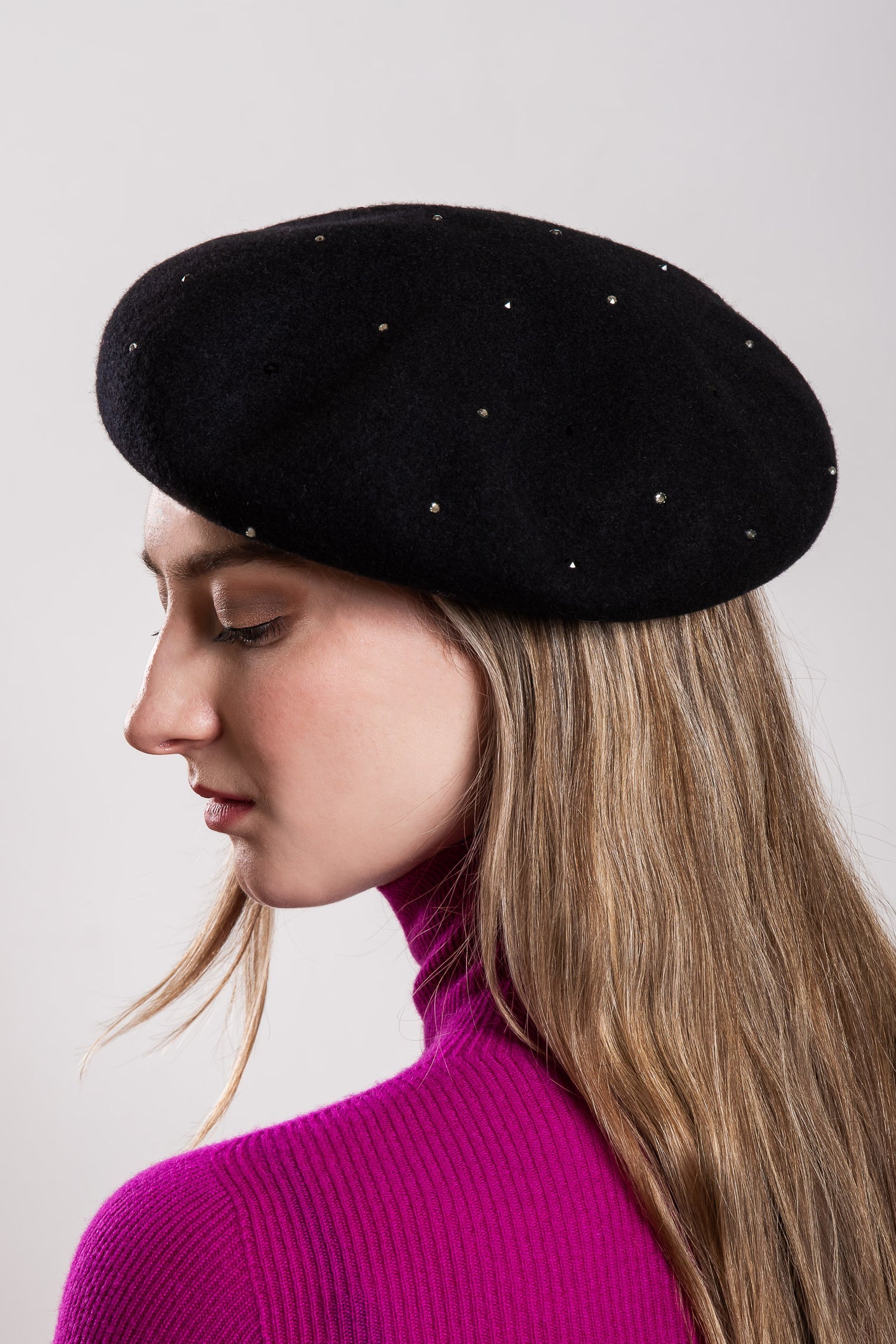 Black Wool Beret