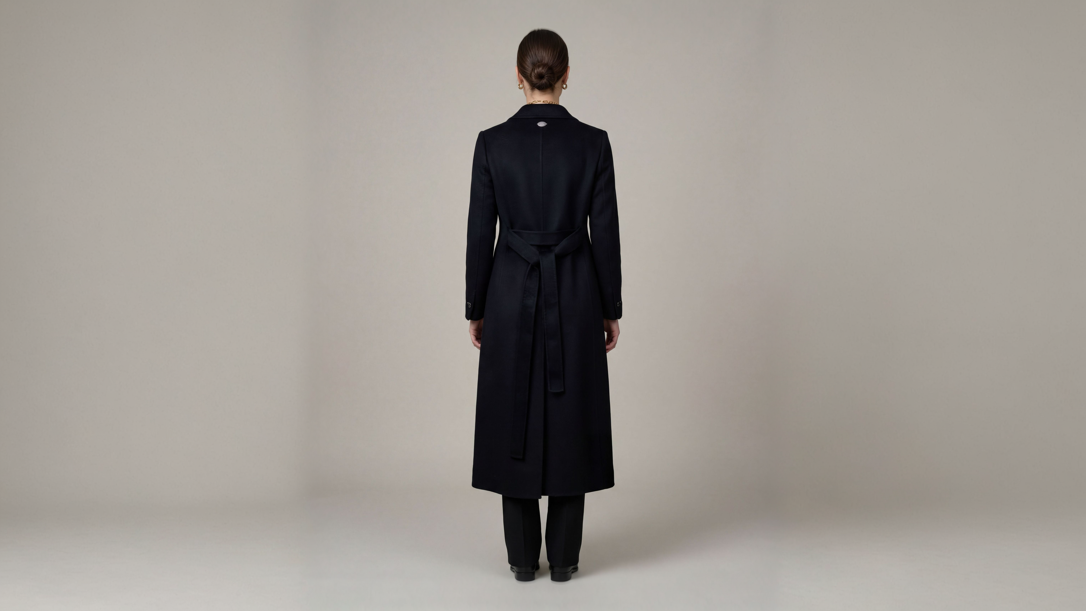 Demi-Couture Cashmere Double Breasted Overcoat - Black