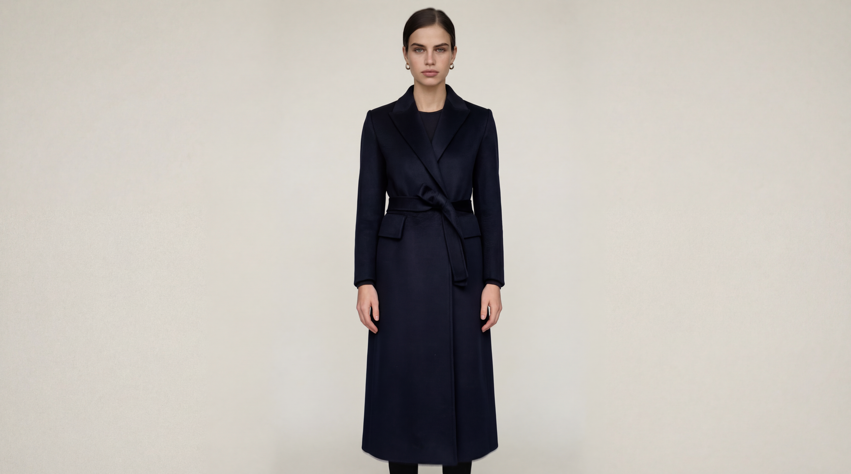 Demi-Couture Cashmere Double Breasted Overcoat - Black