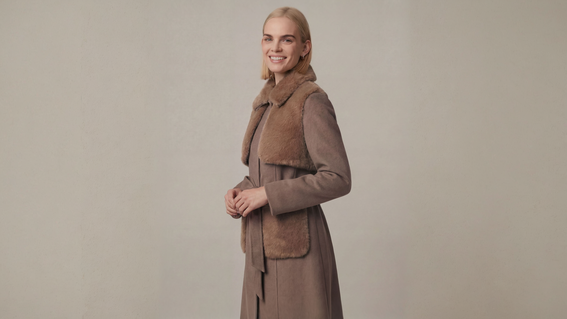 Demi-Couture Fur Trim Overcoat