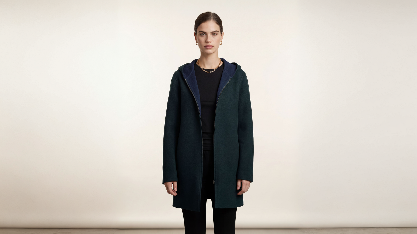 Demi-Couture Hooded Coat - Forest Green
