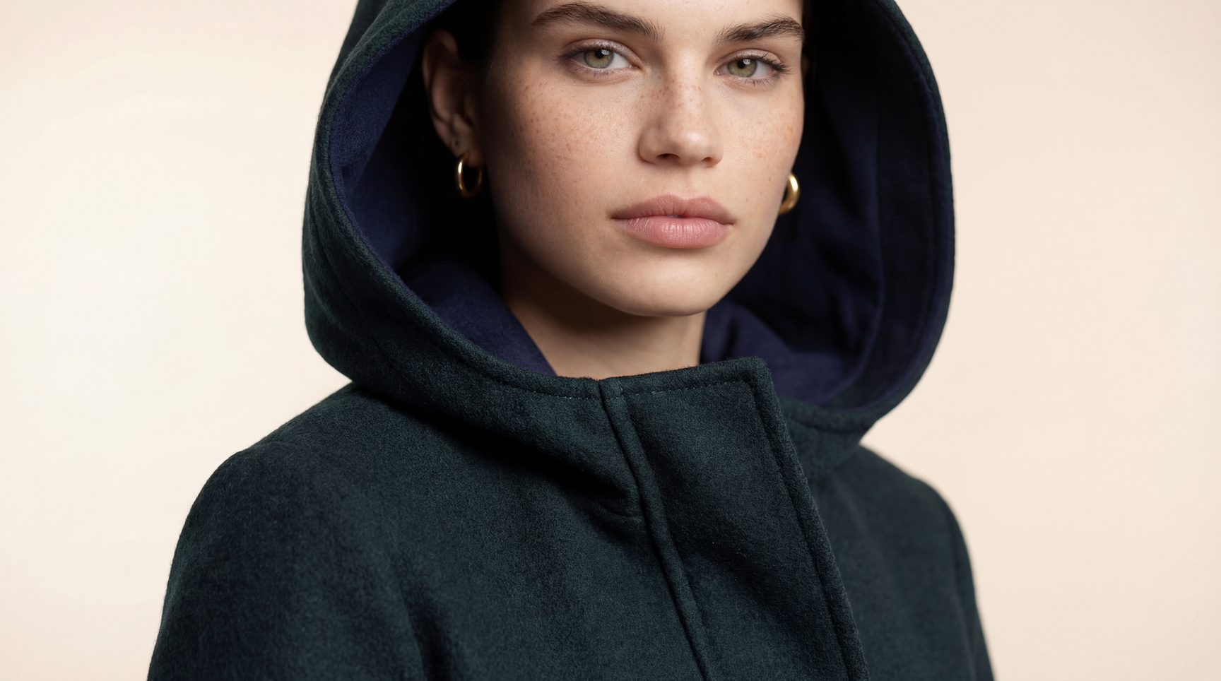 Demi-Couture Hooded Coat - Forest Green