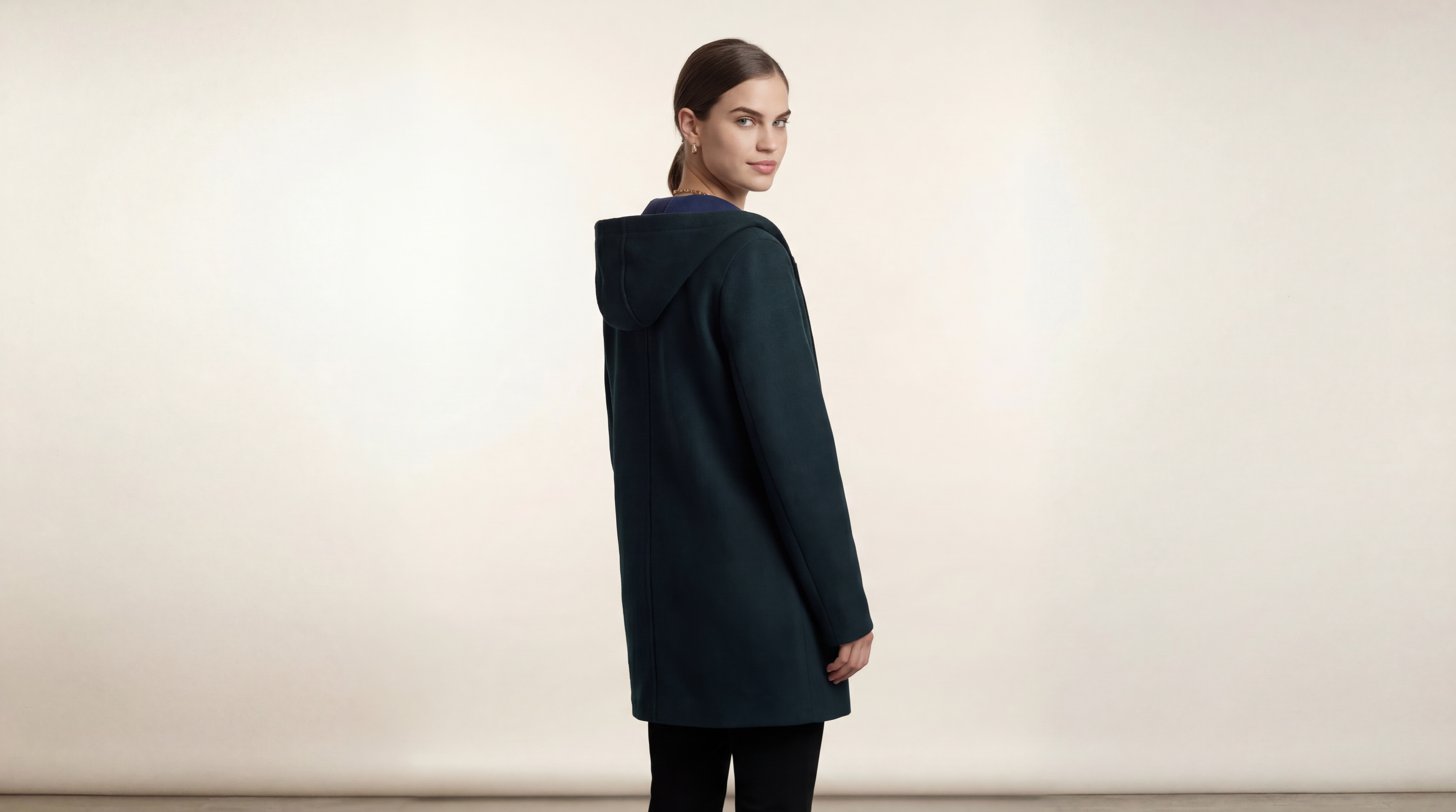 Demi-Couture Hooded Coat - Forest Green