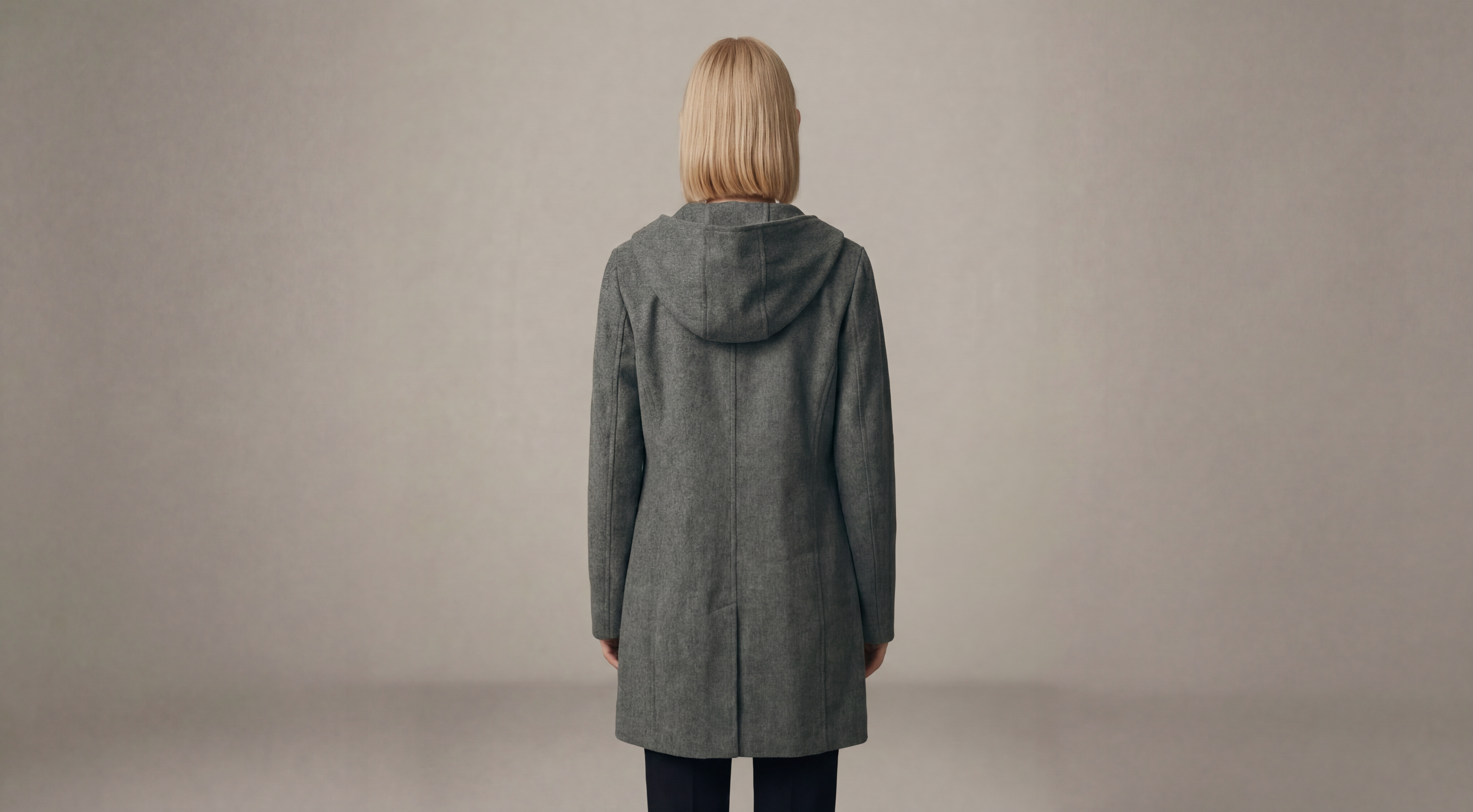 Demi-Couture Hooded Coat - Grey