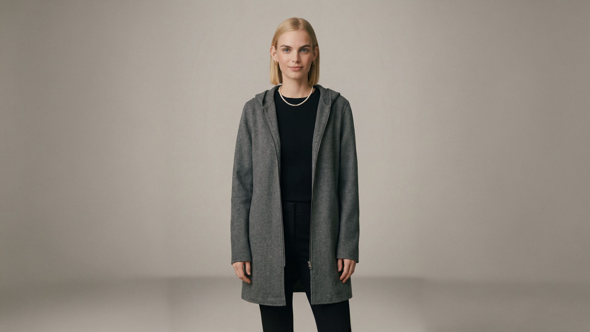 Demi-Couture Hooded Coat - Grey