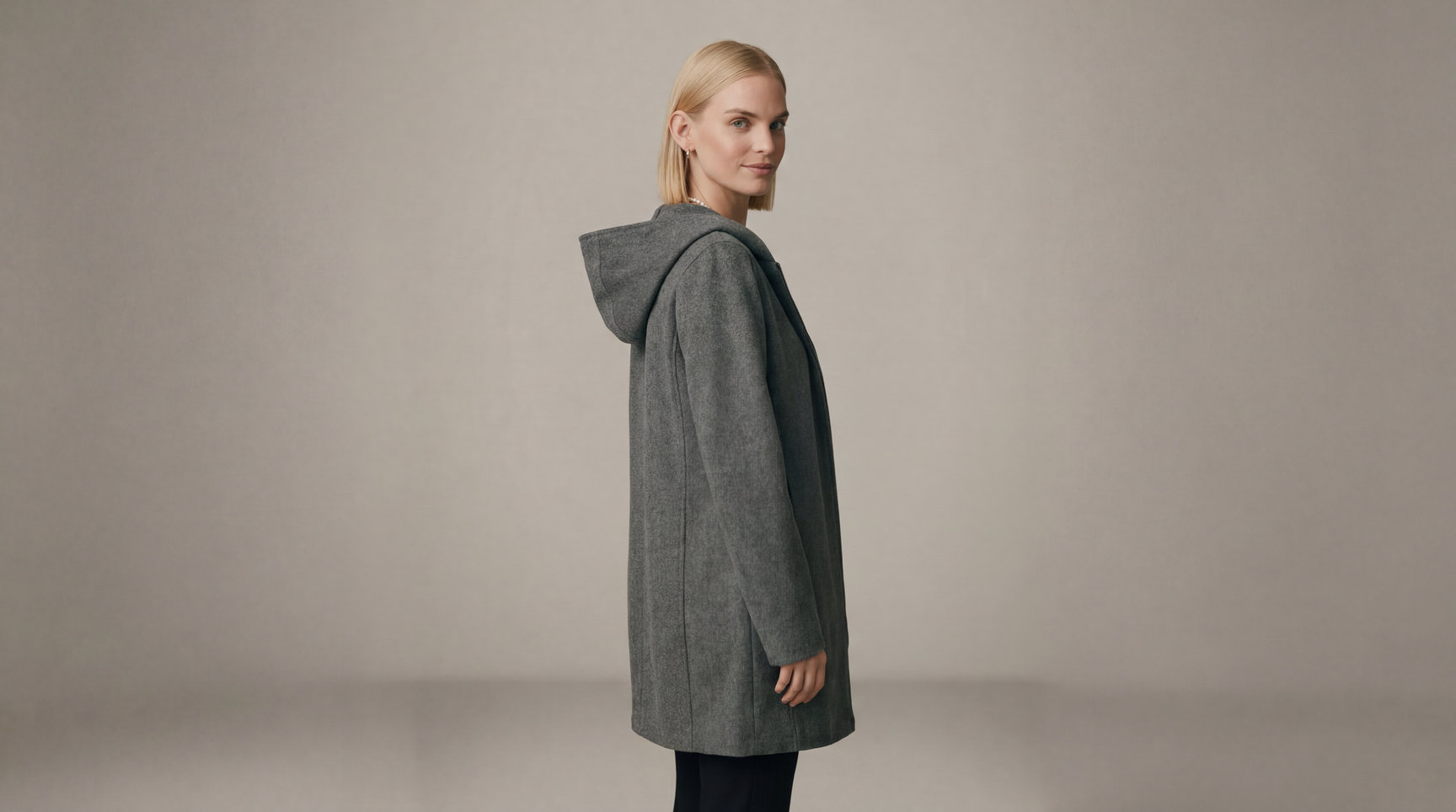Demi-Couture Hooded Coat - Grey