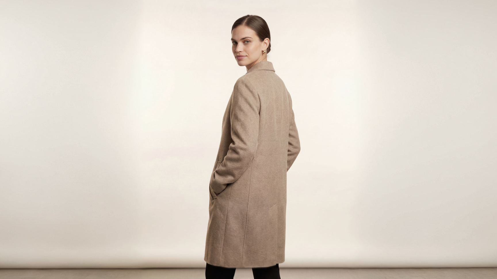 Demi-Couture Oversized Coat - Brown Melange