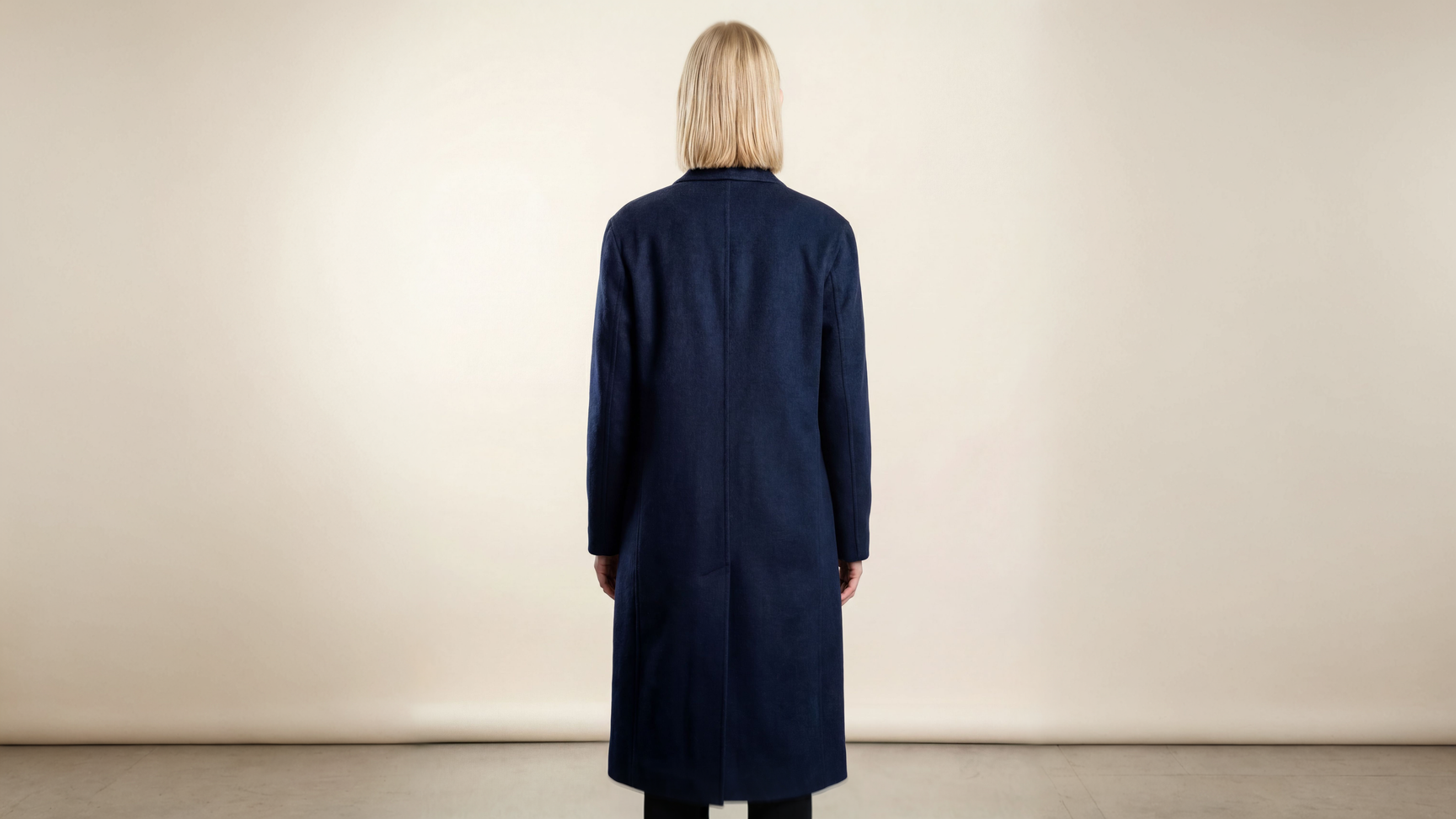 Demi-Couture Wool & Silk Overcoat -  Dark Navy