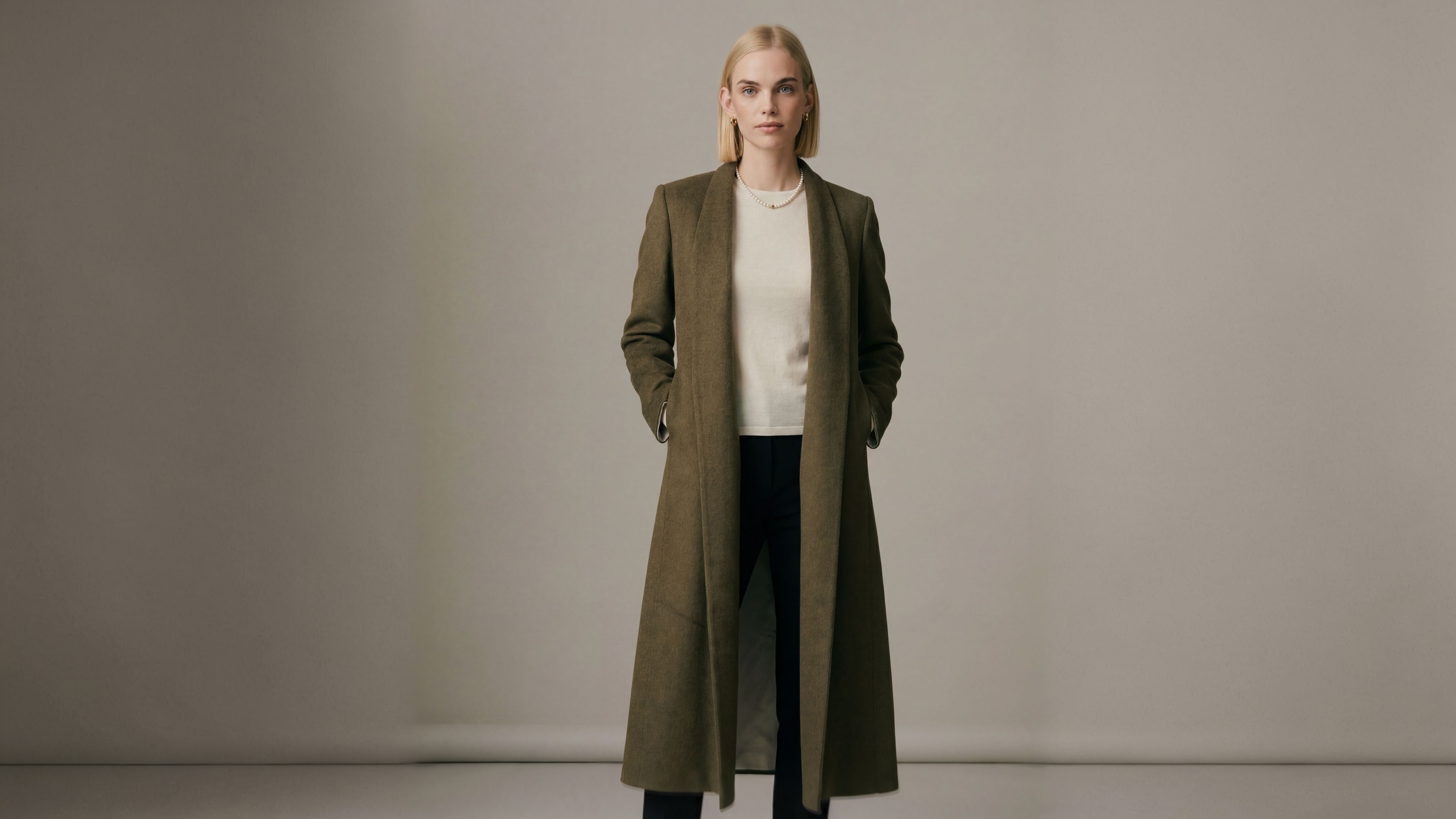 Demi-Couture Wool & Silk Overcoat - Olive