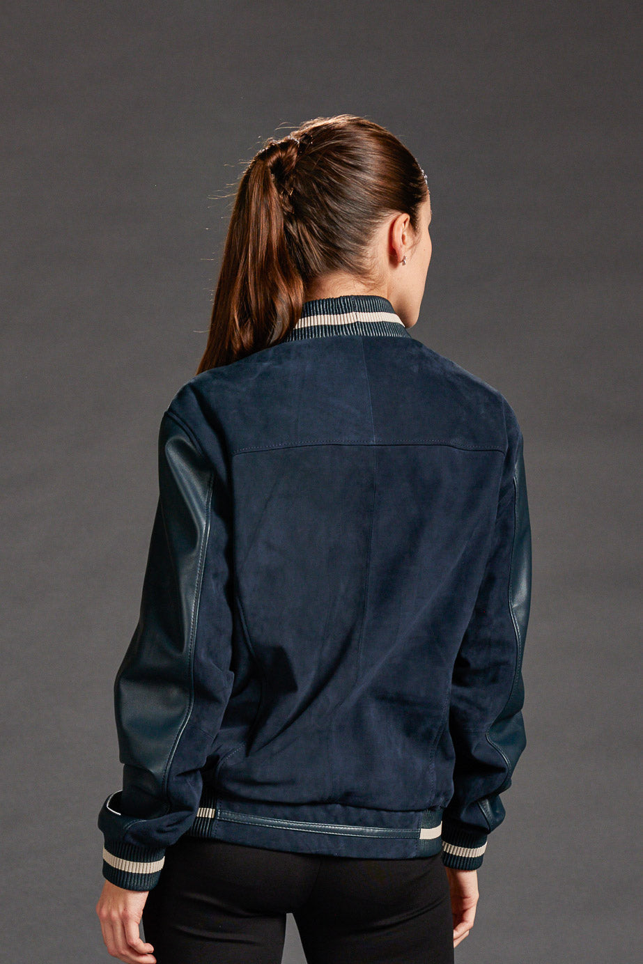 Leather and Suede Bomber Jacket