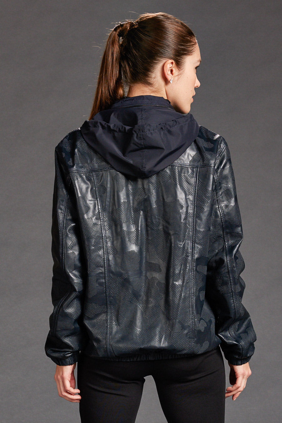 Reversible Camo Leather Bomber Jacket