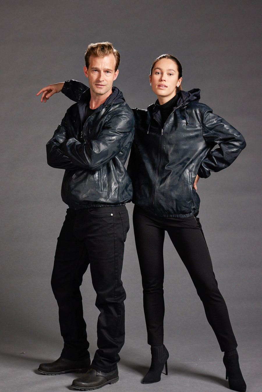 Reversible Camo Leather Bomber Jacket