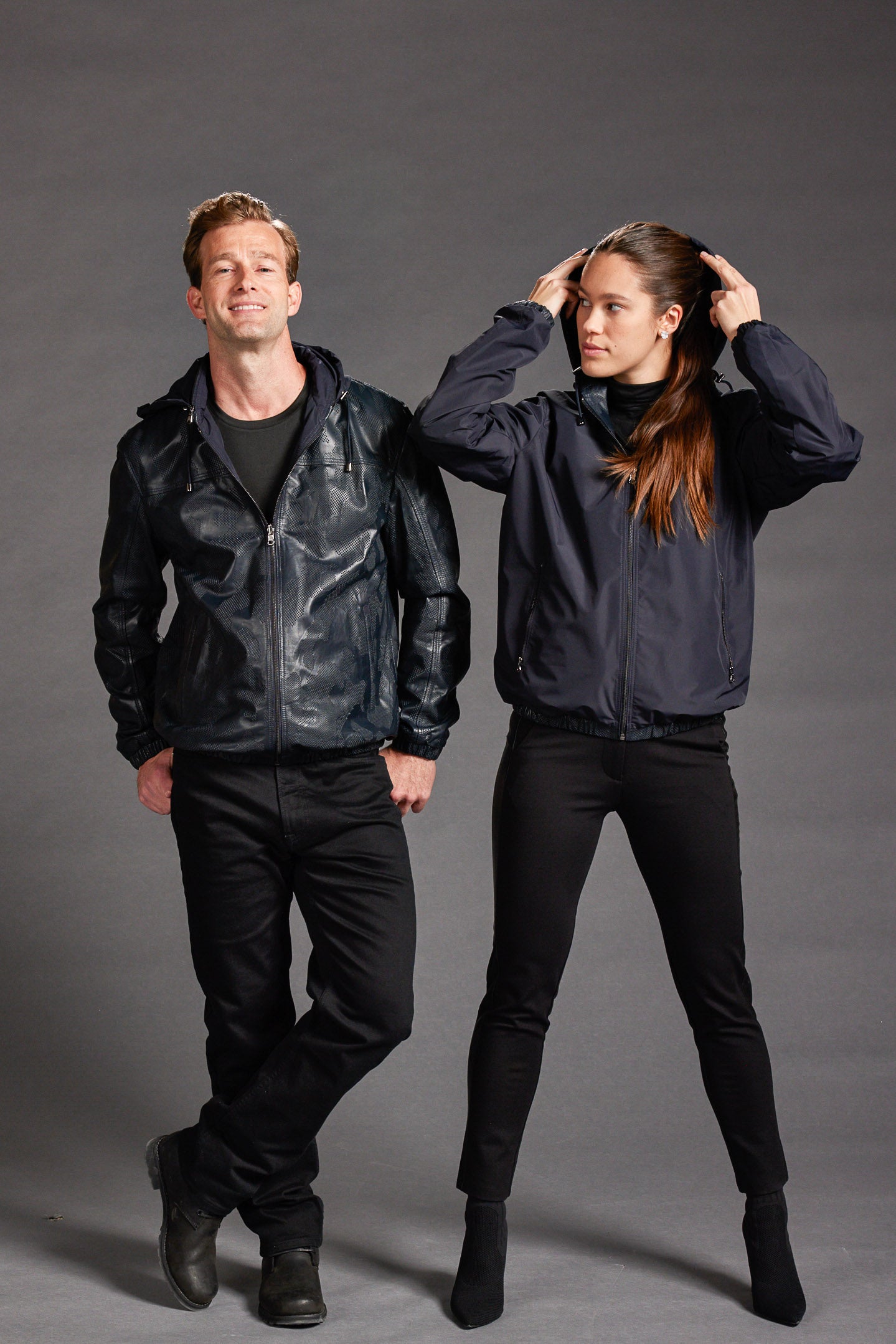 Reversible Camo Leather Bomber Jacket