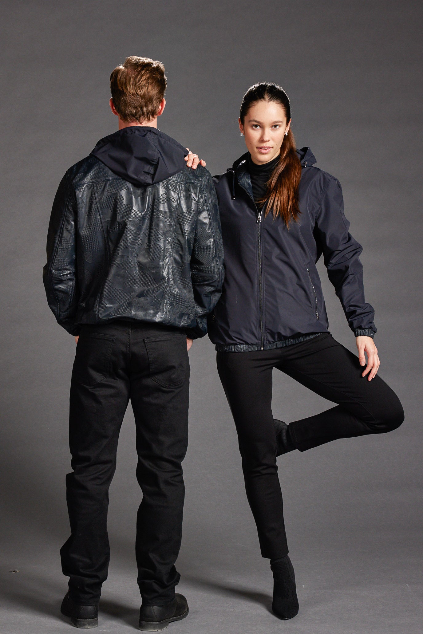 Reversible Camo Leather Bomber Jacket