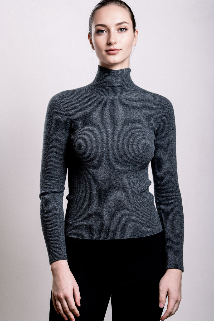 Cashmere Turtle Neck Sweater - Slate