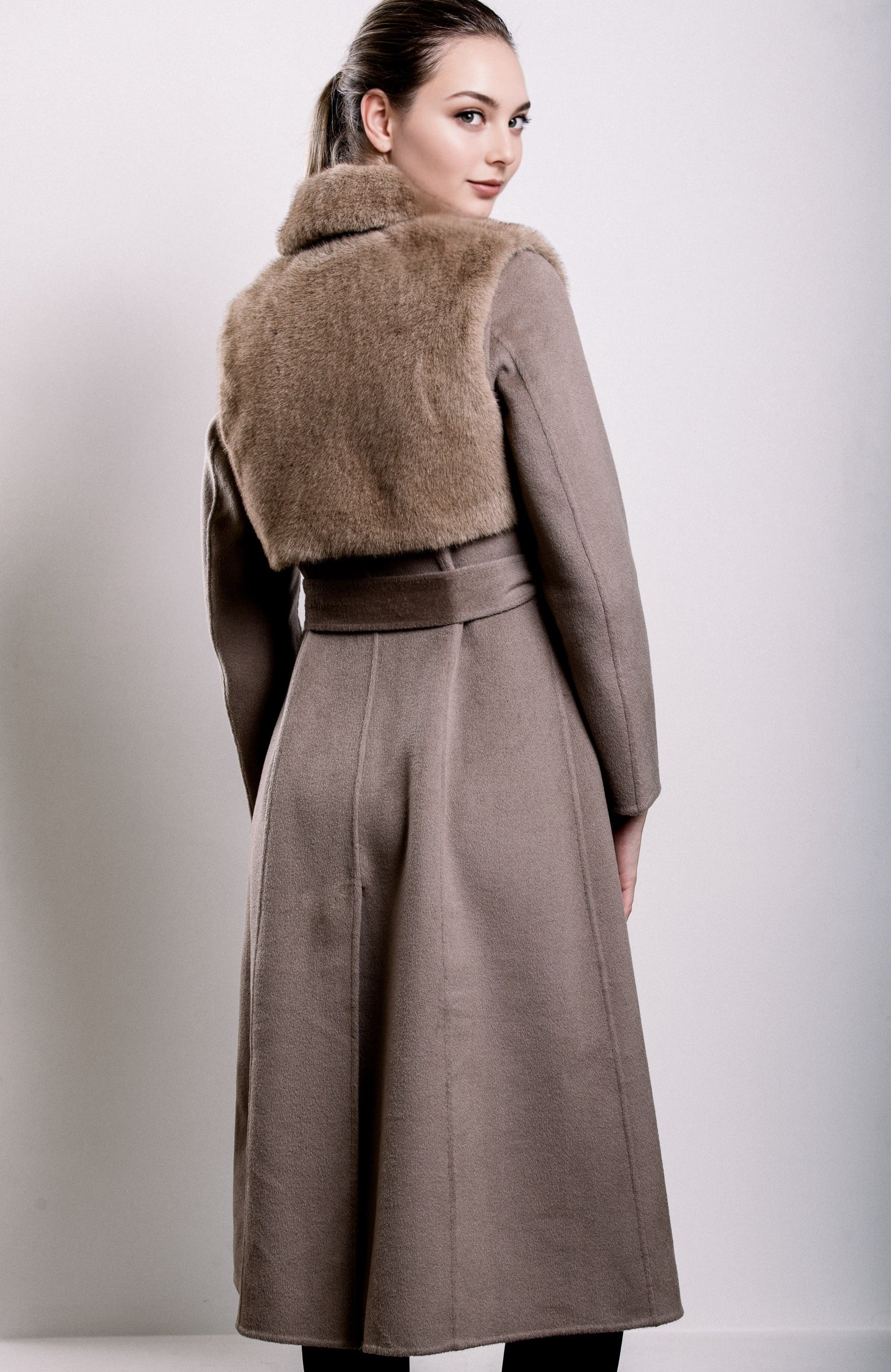 Demi-Couture Fur Trim Overcoat