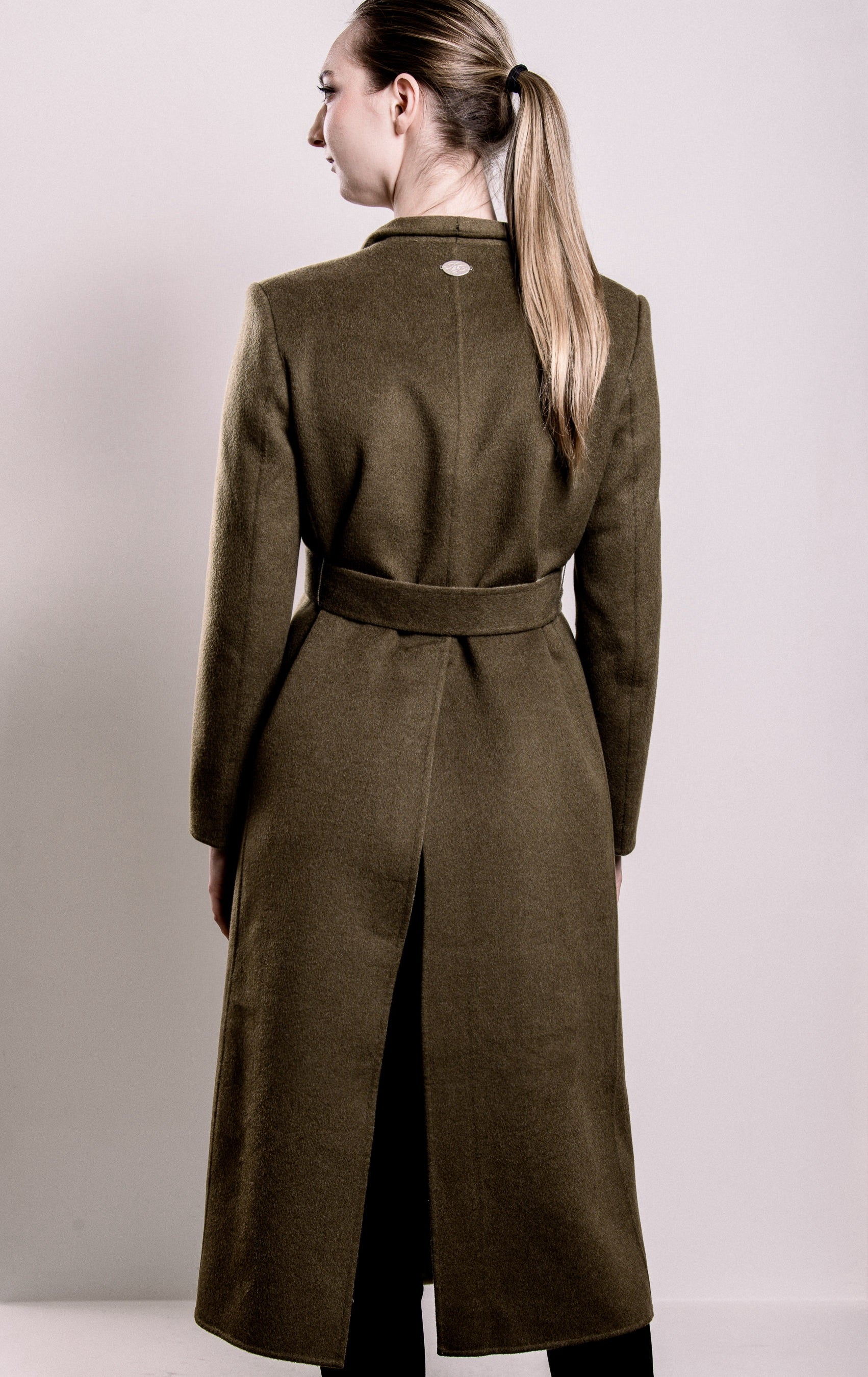 Demi-Couture Wool & Silk Overcoat - Olive