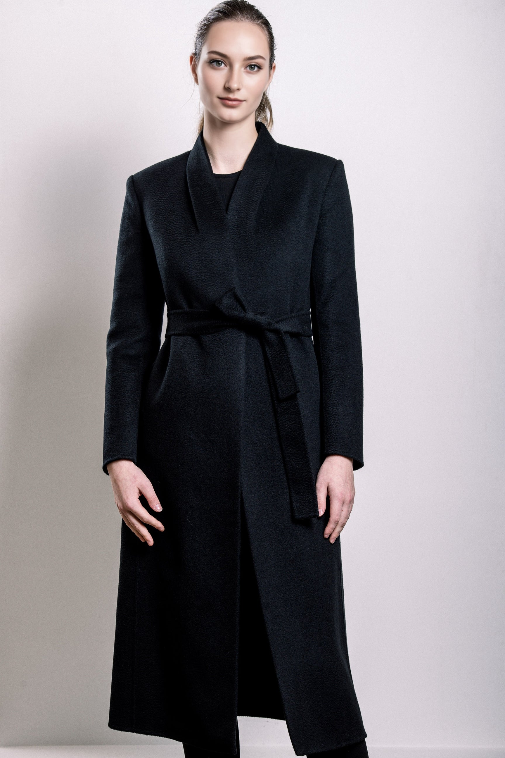 Demi-Couture Cashmere Double Breasted Overcoat - Black