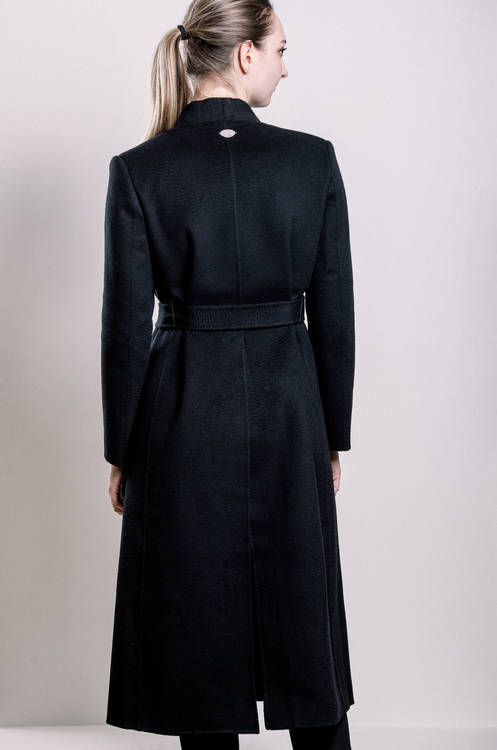 Demi-Couture Cashmere Double Breasted Overcoat - Black