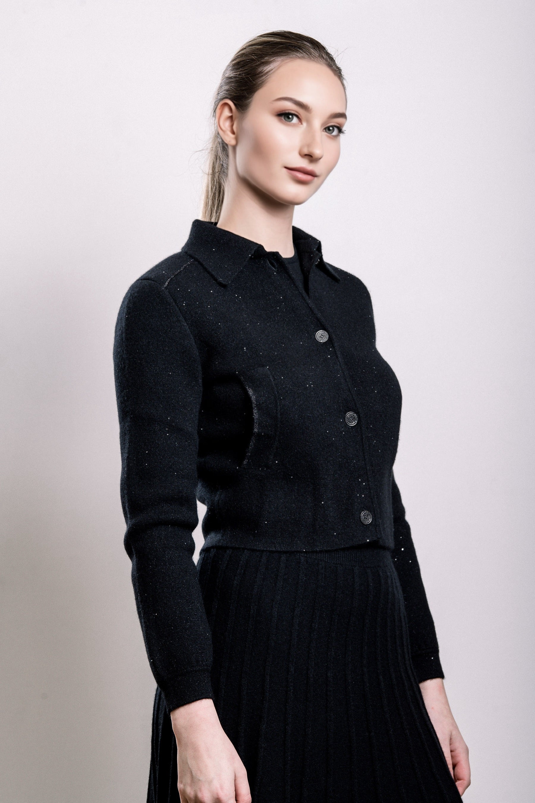 Cashmere & Yarn Cropped Jacket