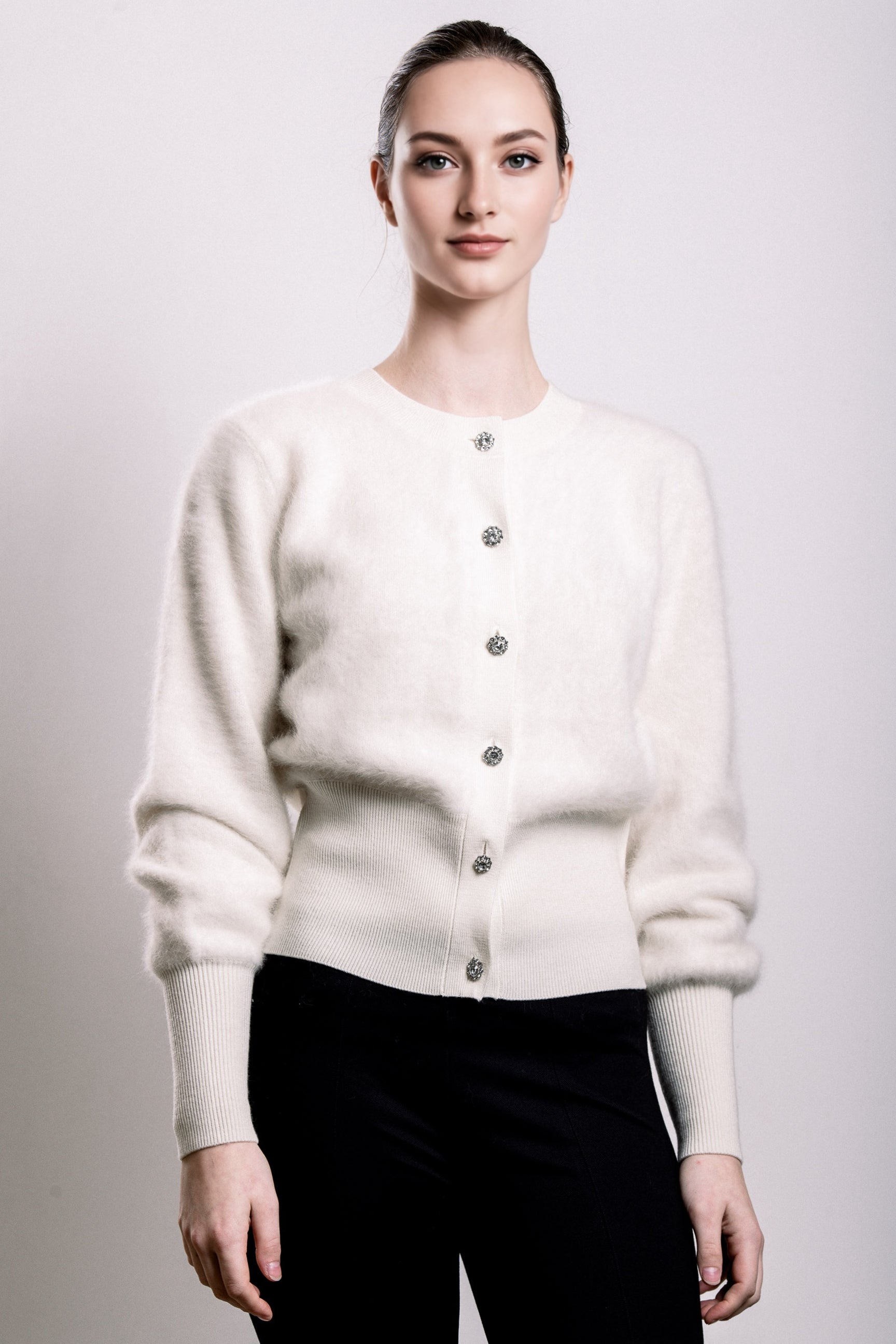 Cashmere & Fox Cardigan - White
