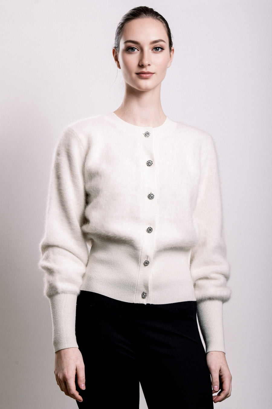 Cashmere & Fox Cardigan - White