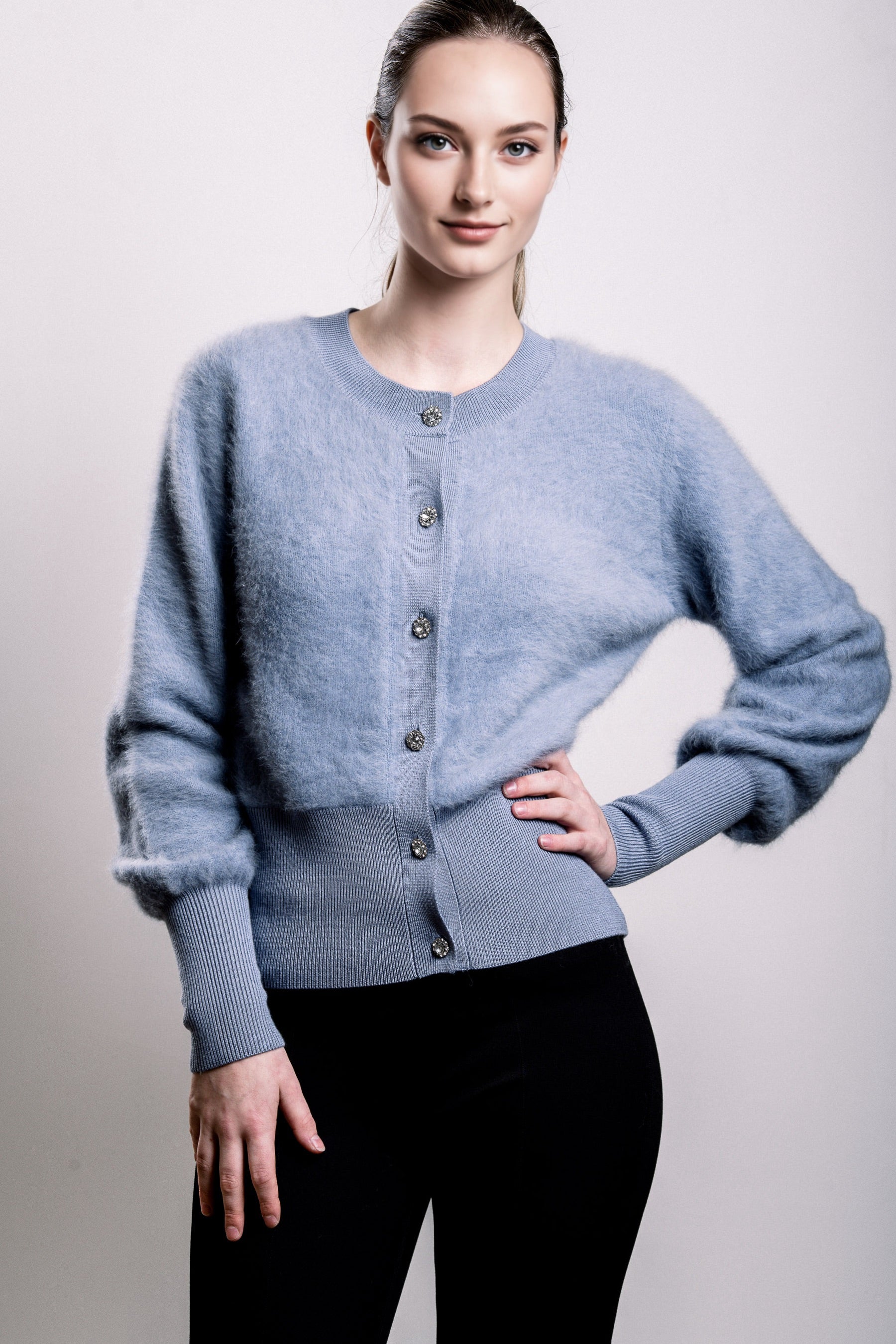 Cashmere & Fox Cardigan - Seattle Sky