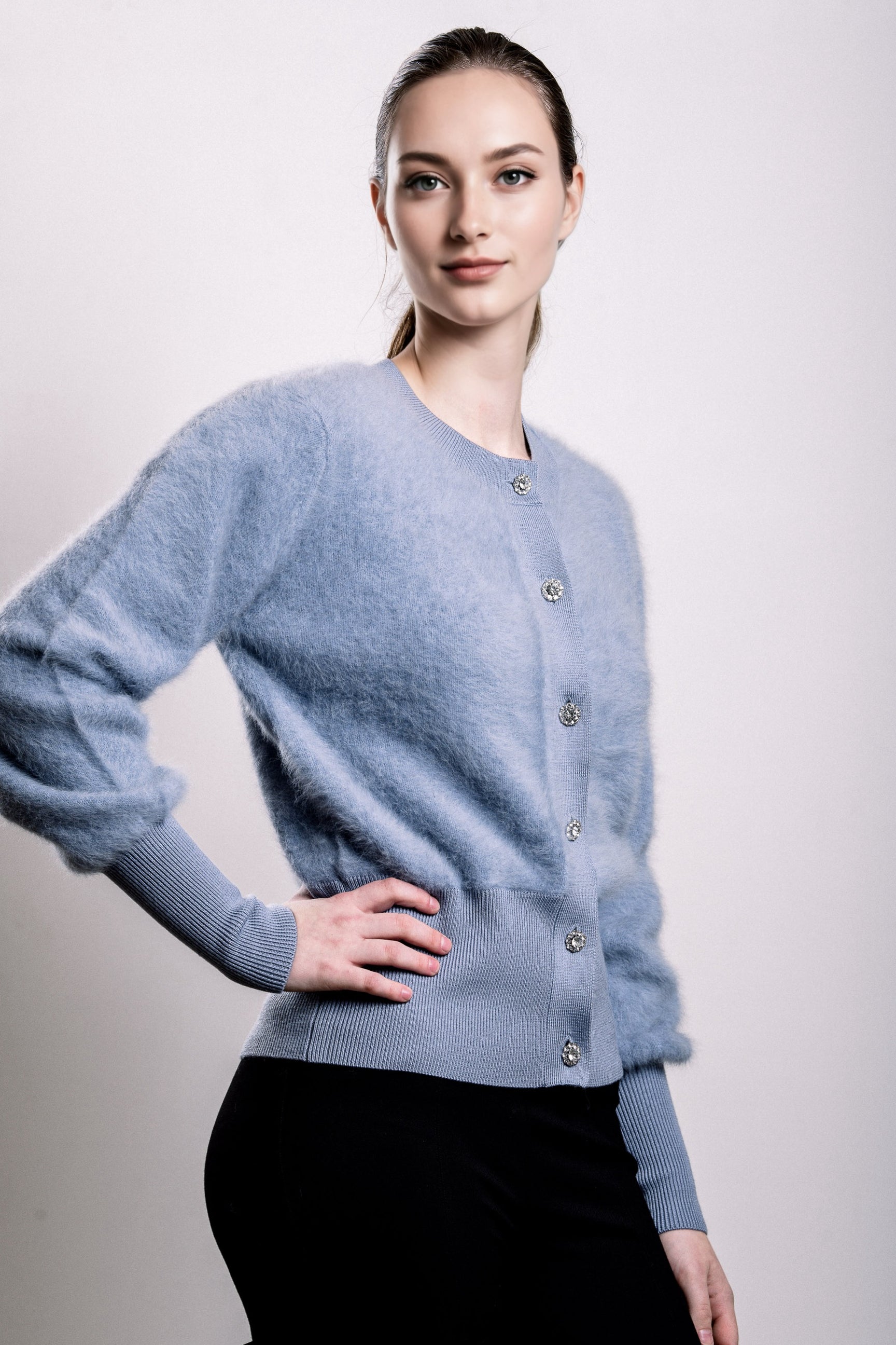 Cashmere & Fox Cardigan - Seattle Sky