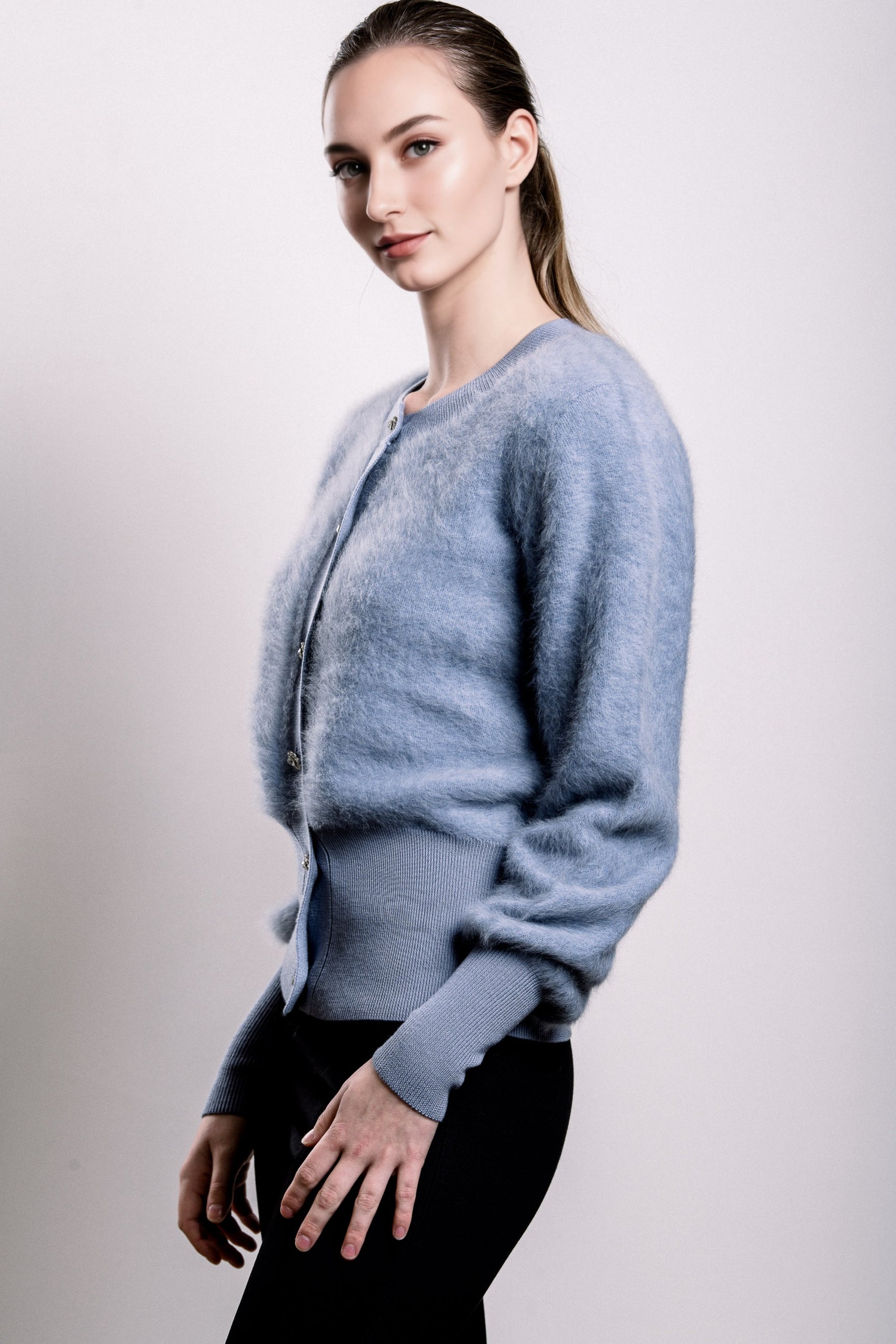 Cashmere & Fox Cardigan - Seattle Sky