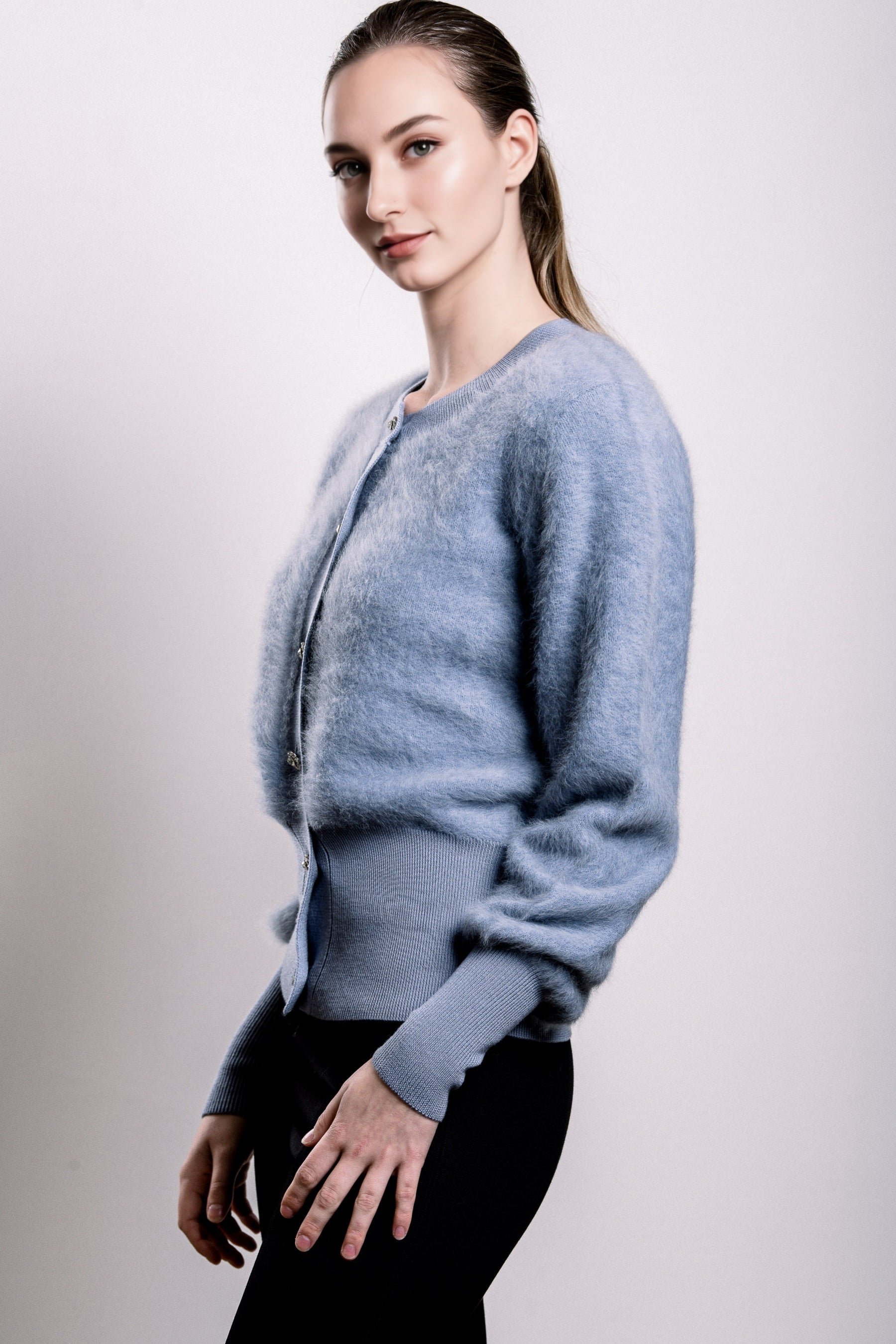 Cashmere & Fox Cardigan - Seattle Sky