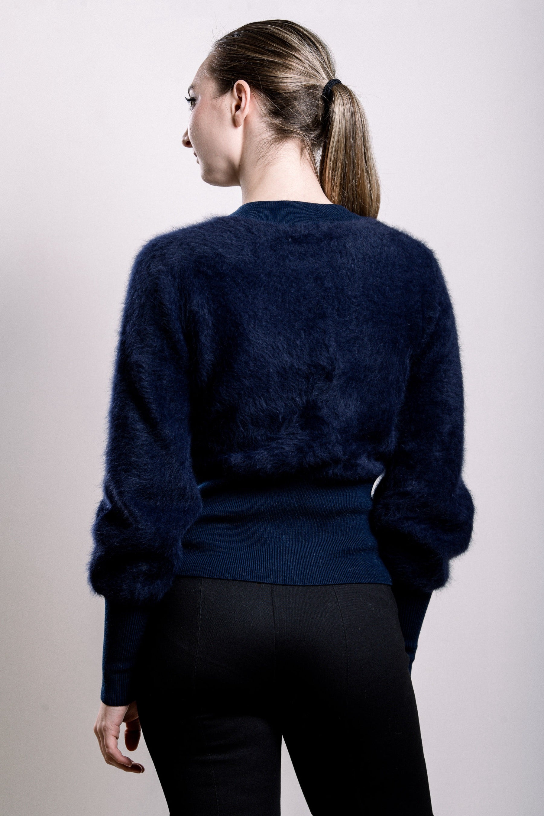 Cashmere & Fox Cardigan - Navy