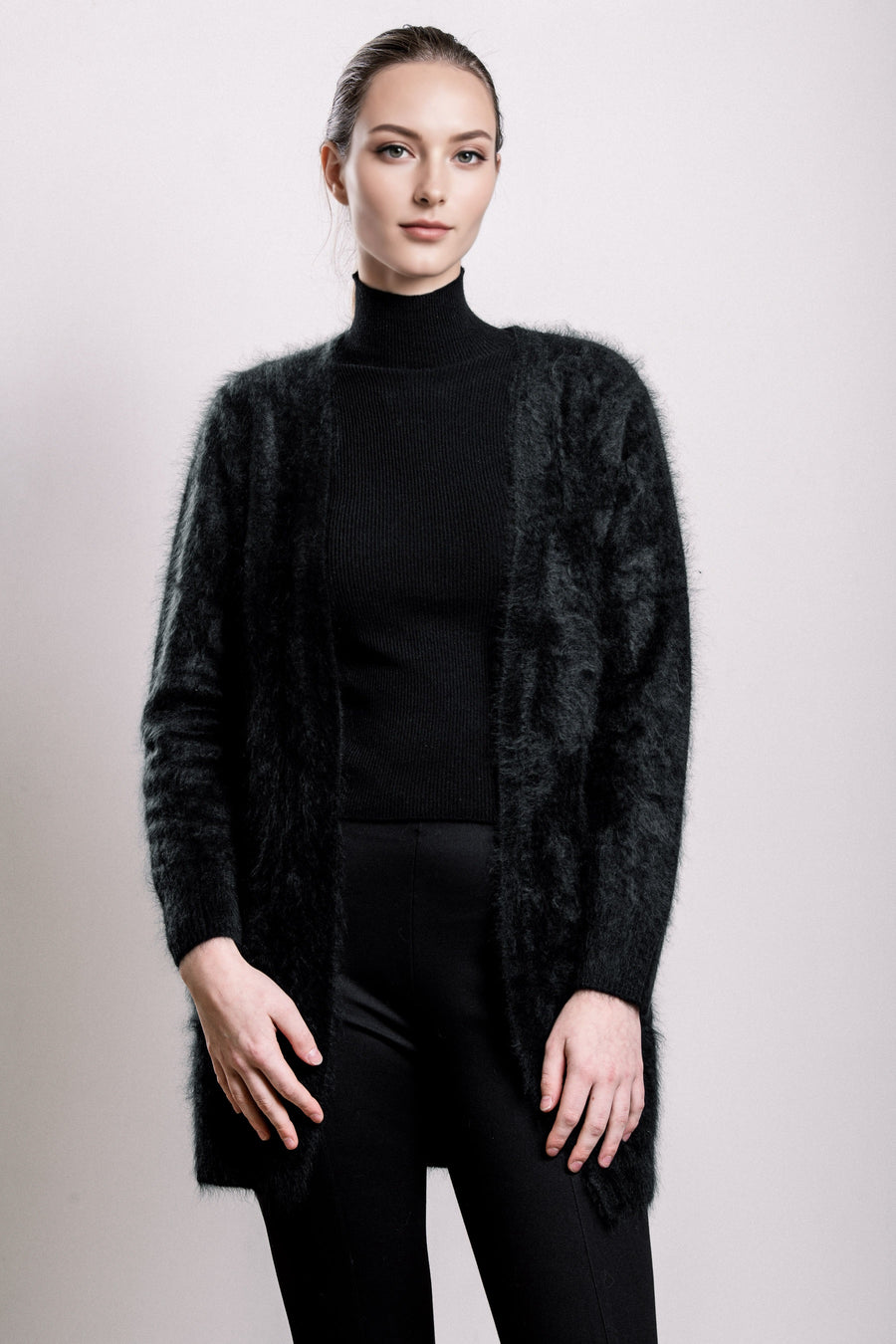 Cashmere French Cardigan - Black