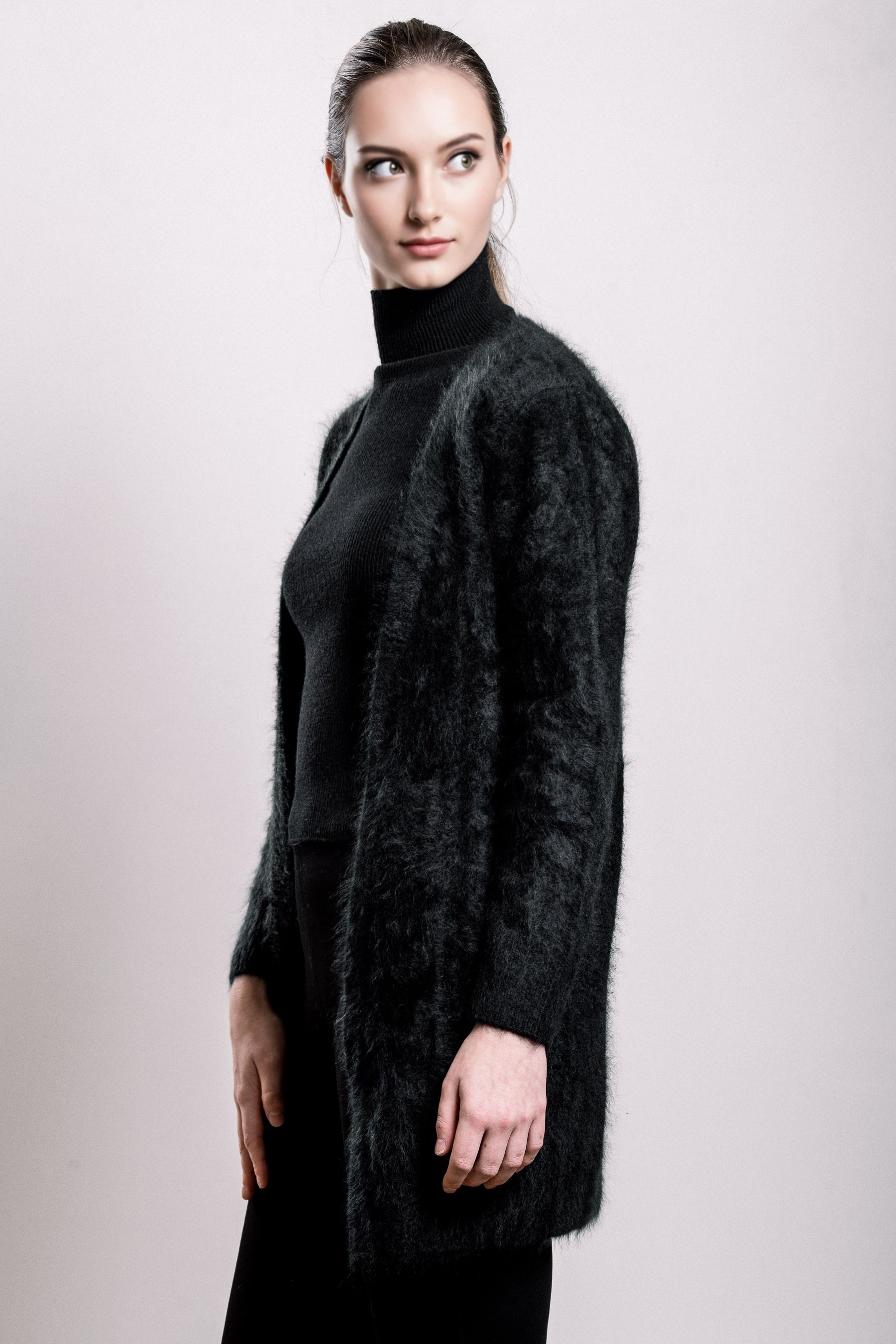 Cashmere French Cardigan - Black