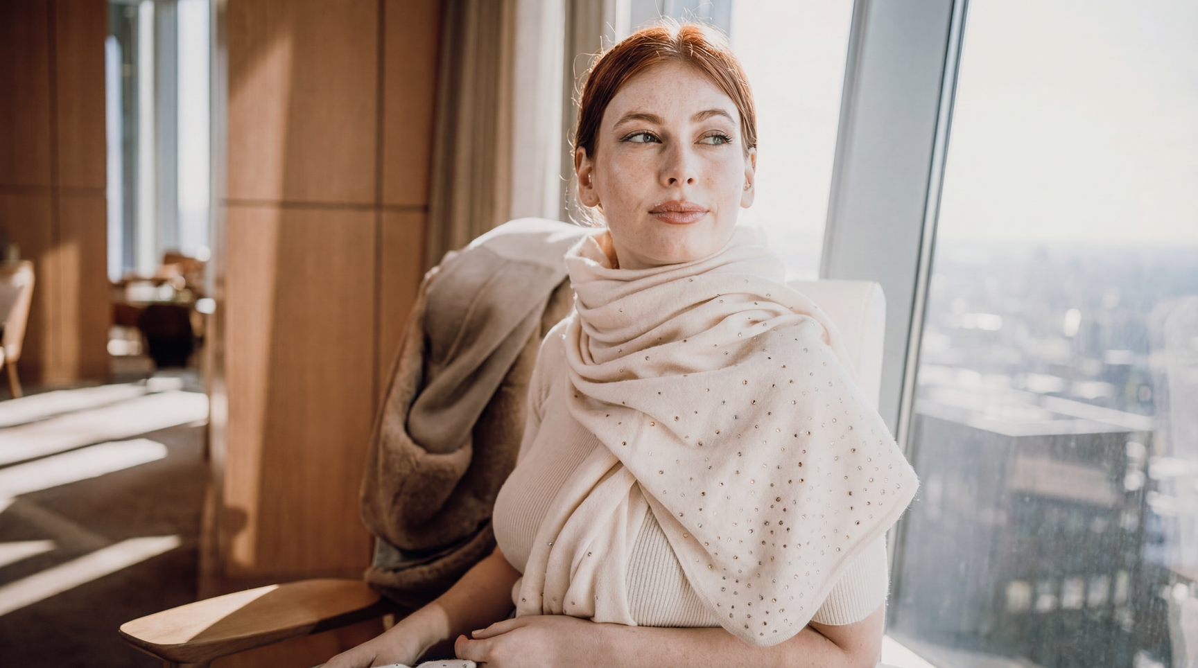 Luxe Signature Cashmere Shawl with Swarovski Crystals