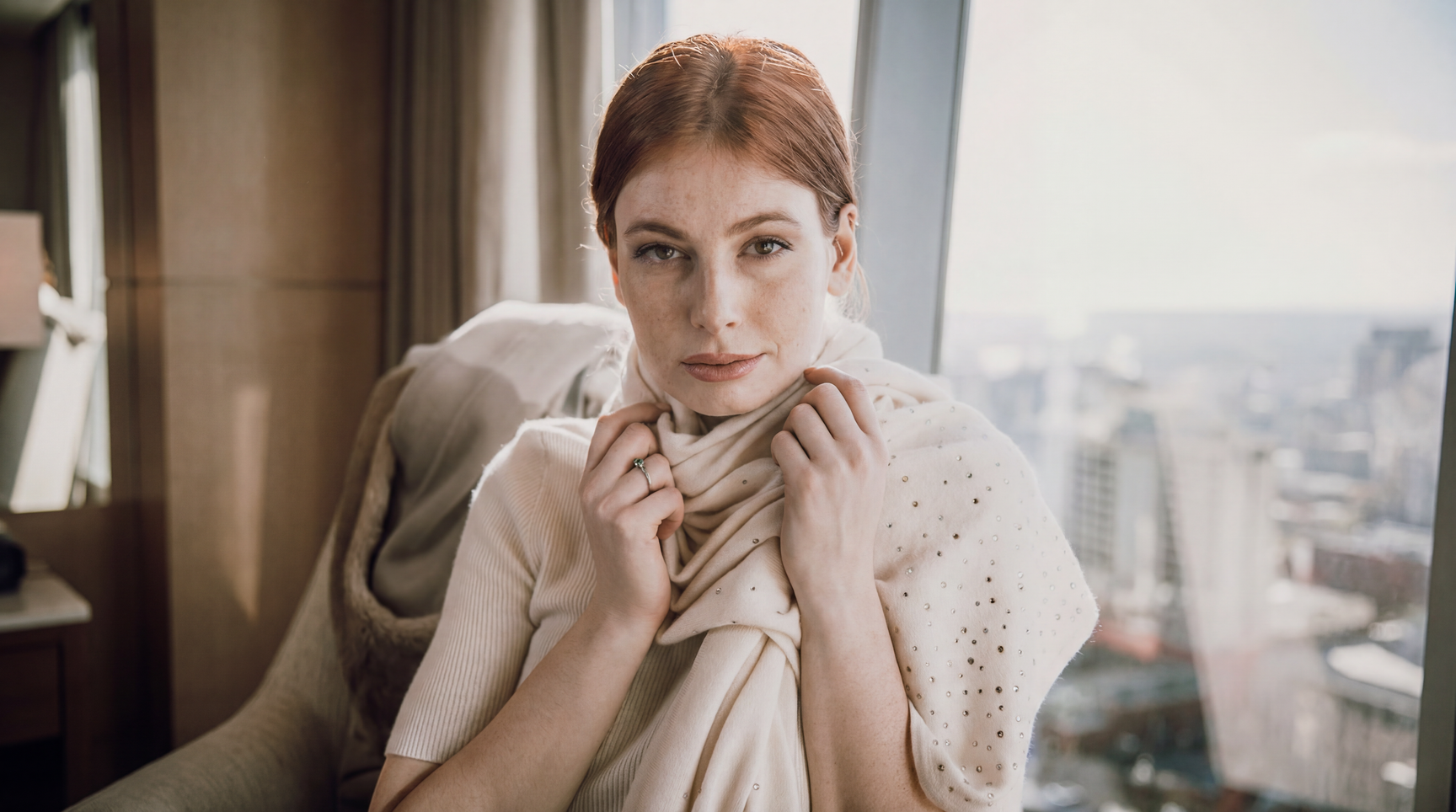 Luxe Signature Cashmere Shawl with Swarovski Crystals