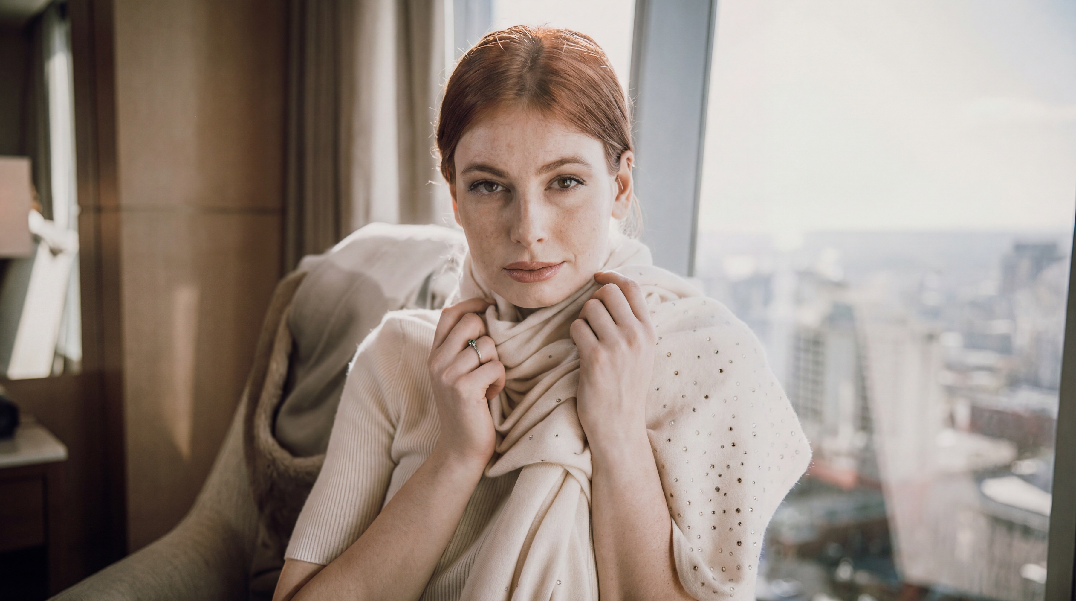 Luxe Signature Cashmere Shawl with Swarovski Crystals